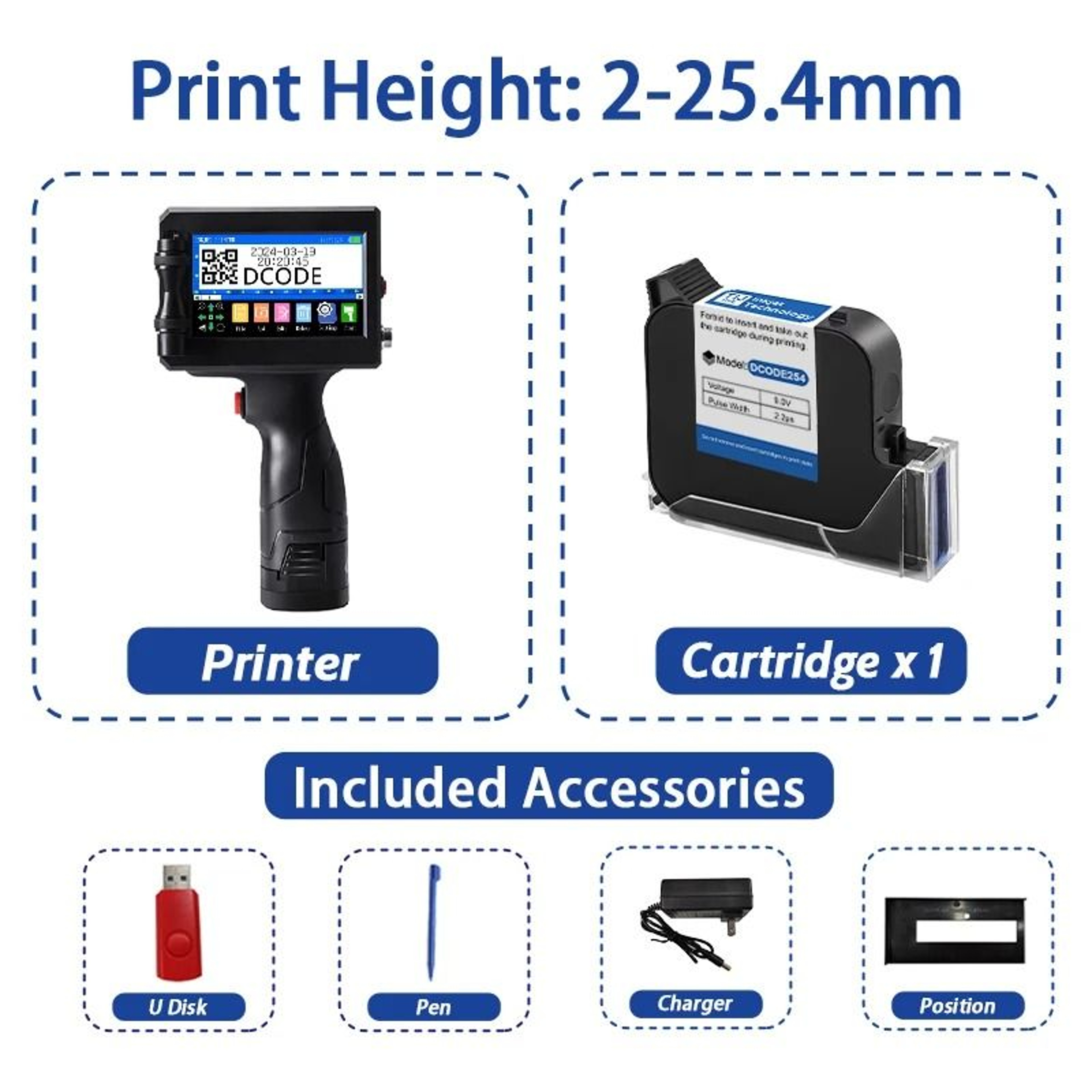 Handheld Thermal Inkjet Printer Mini Portable 05 And 10 In Batch Coder Machine 7