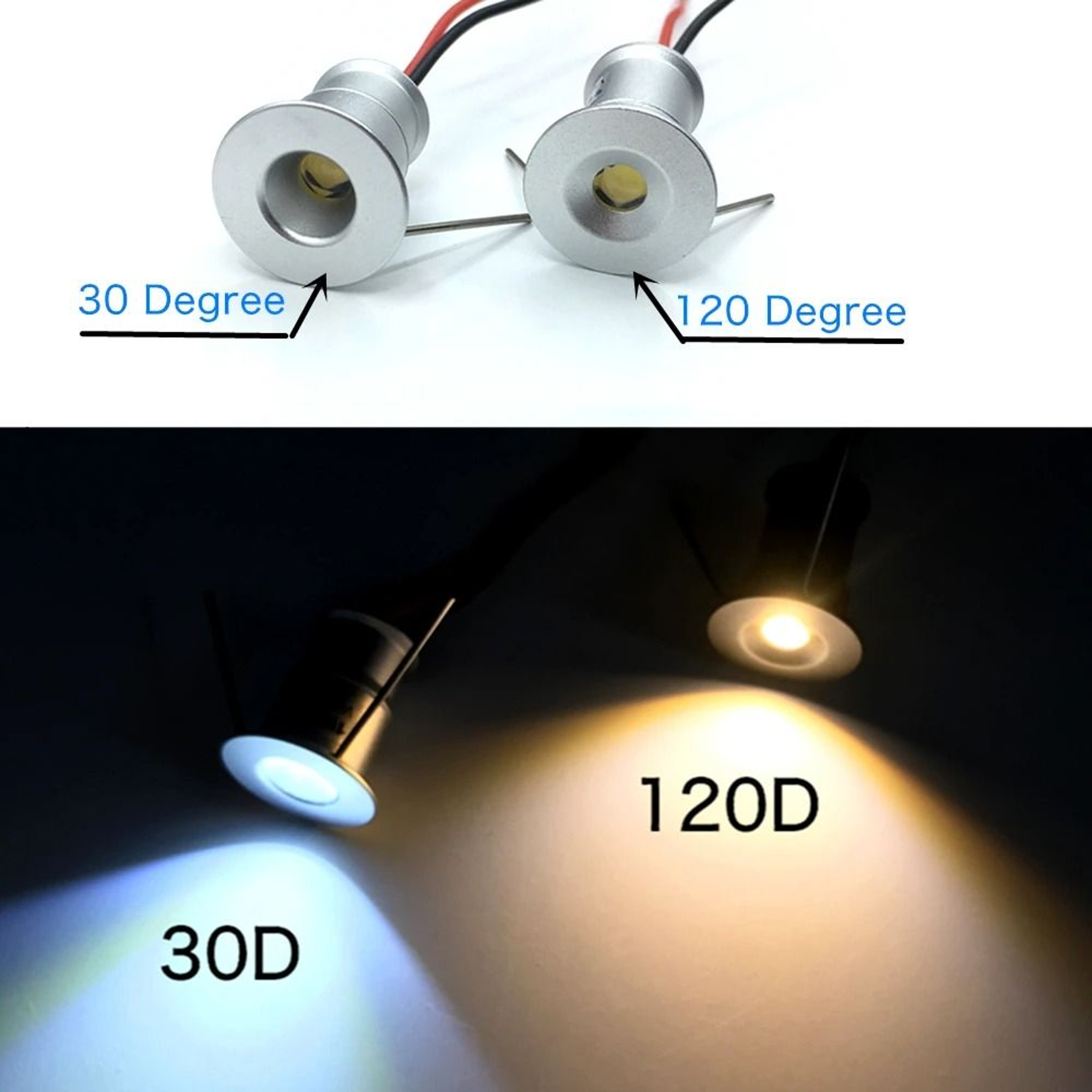 1W LED Mini Downlight 12V 3V Dimmable Recessed Spotlight Showcase Focus Lamp 4