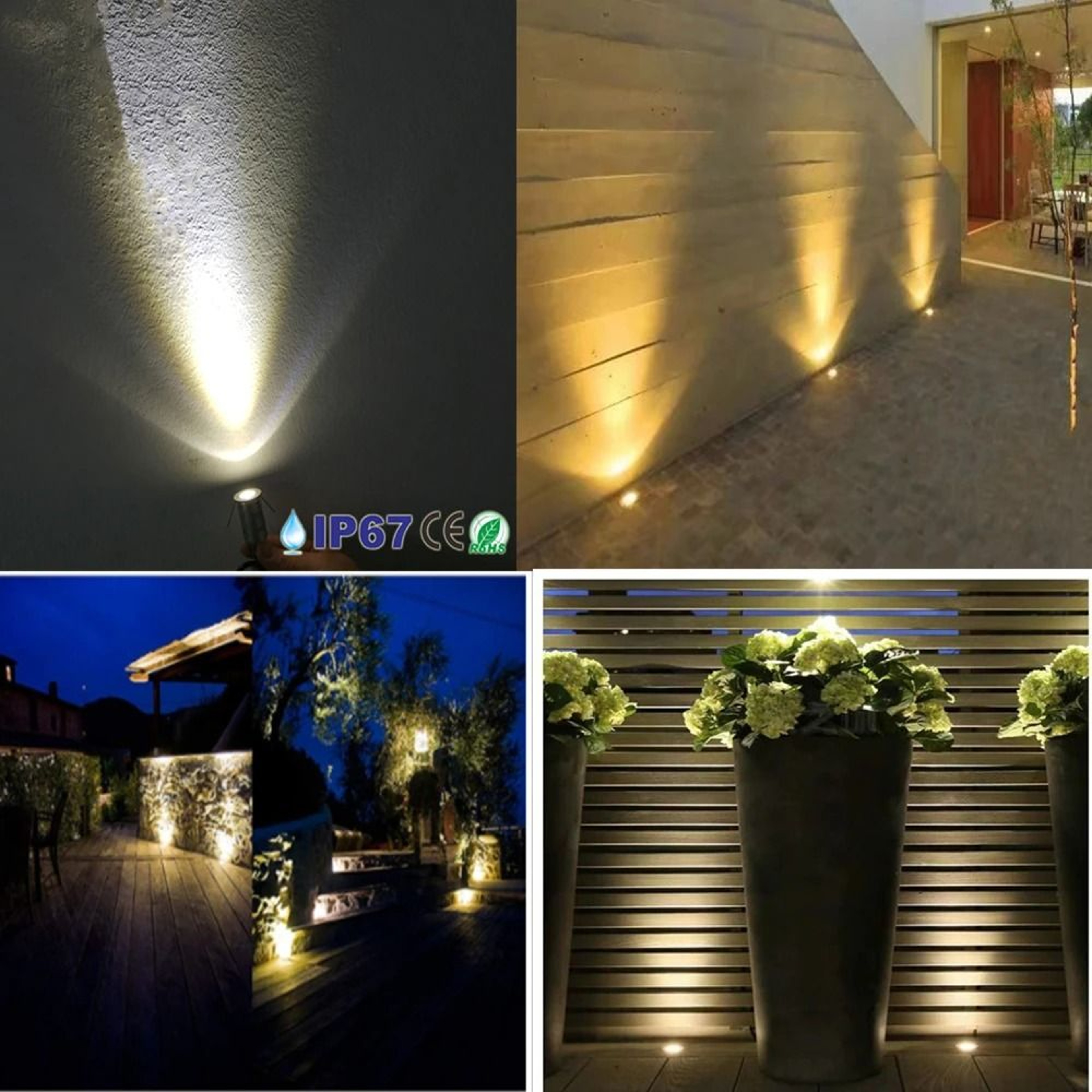 Outdoor 1W LED Underground Spotlight 12V 24V Narrow Beam Ground Path Lamp 5