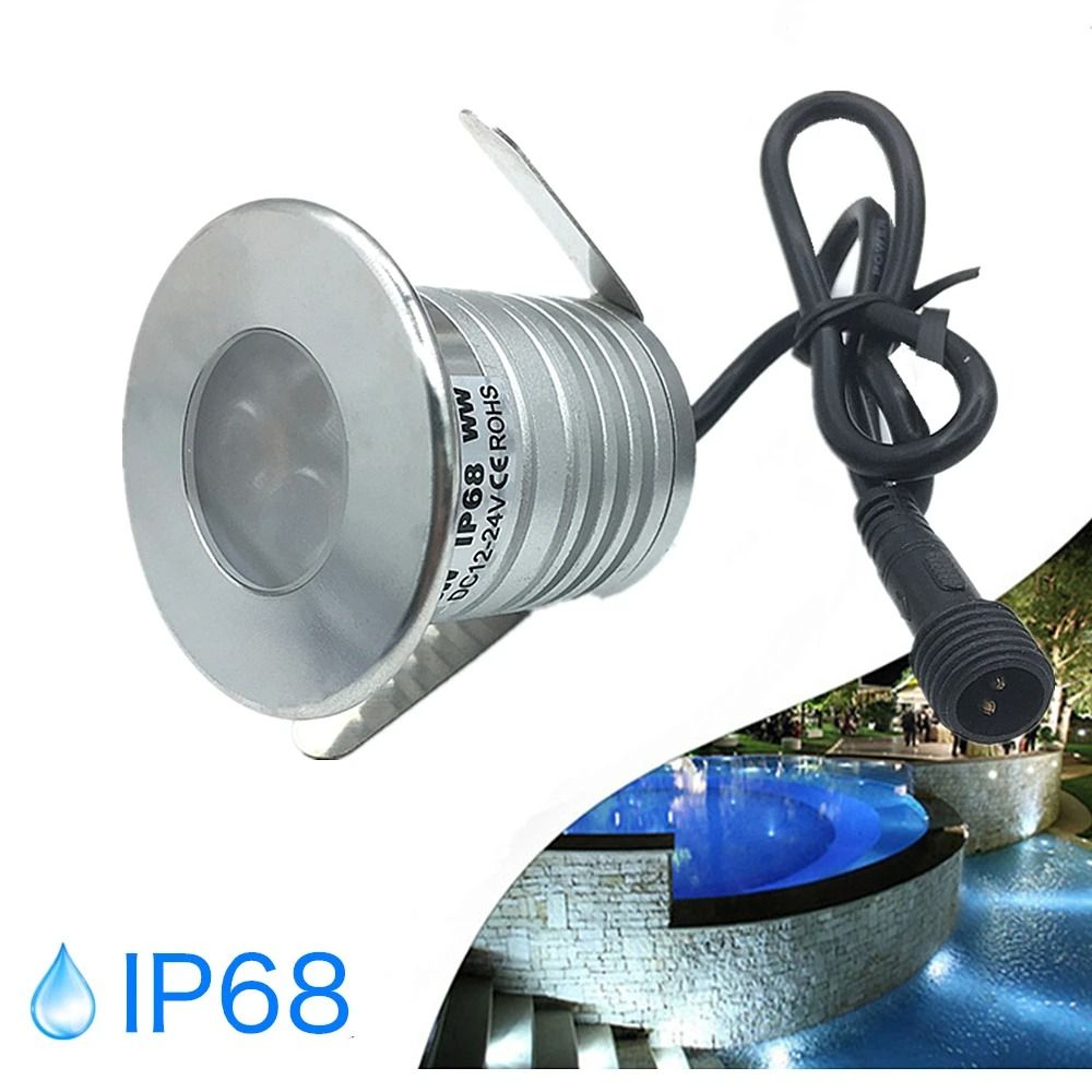 IP68 Waterproof 3W LED Underwater Light 12V Swimming Pool Fountain Pond Spot Lamp 1