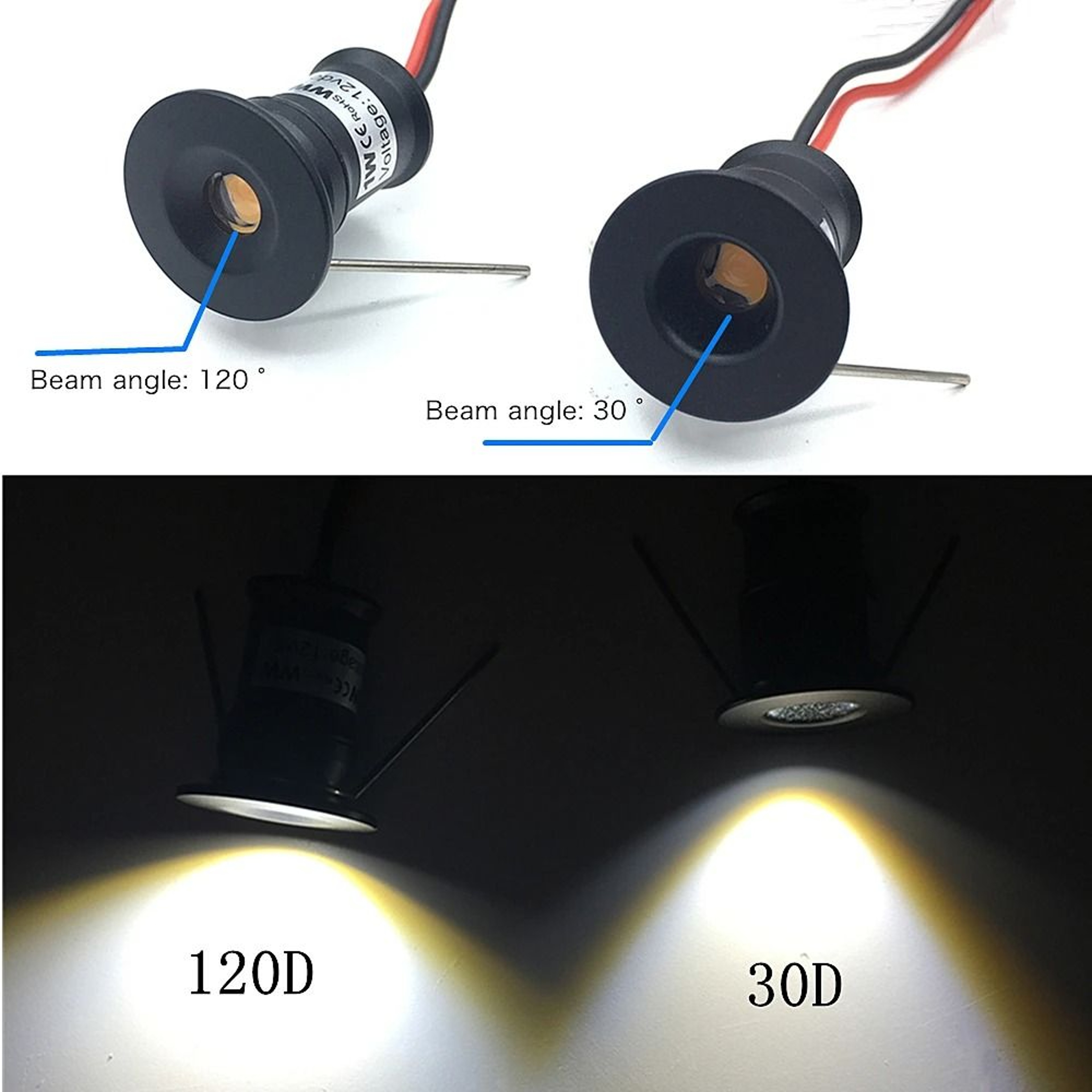 1W IP65 Mini LED Spotlight 12V Dimmable Ambient Downlight For KTV Party Stairs Walkway Cabinet Ligh 4