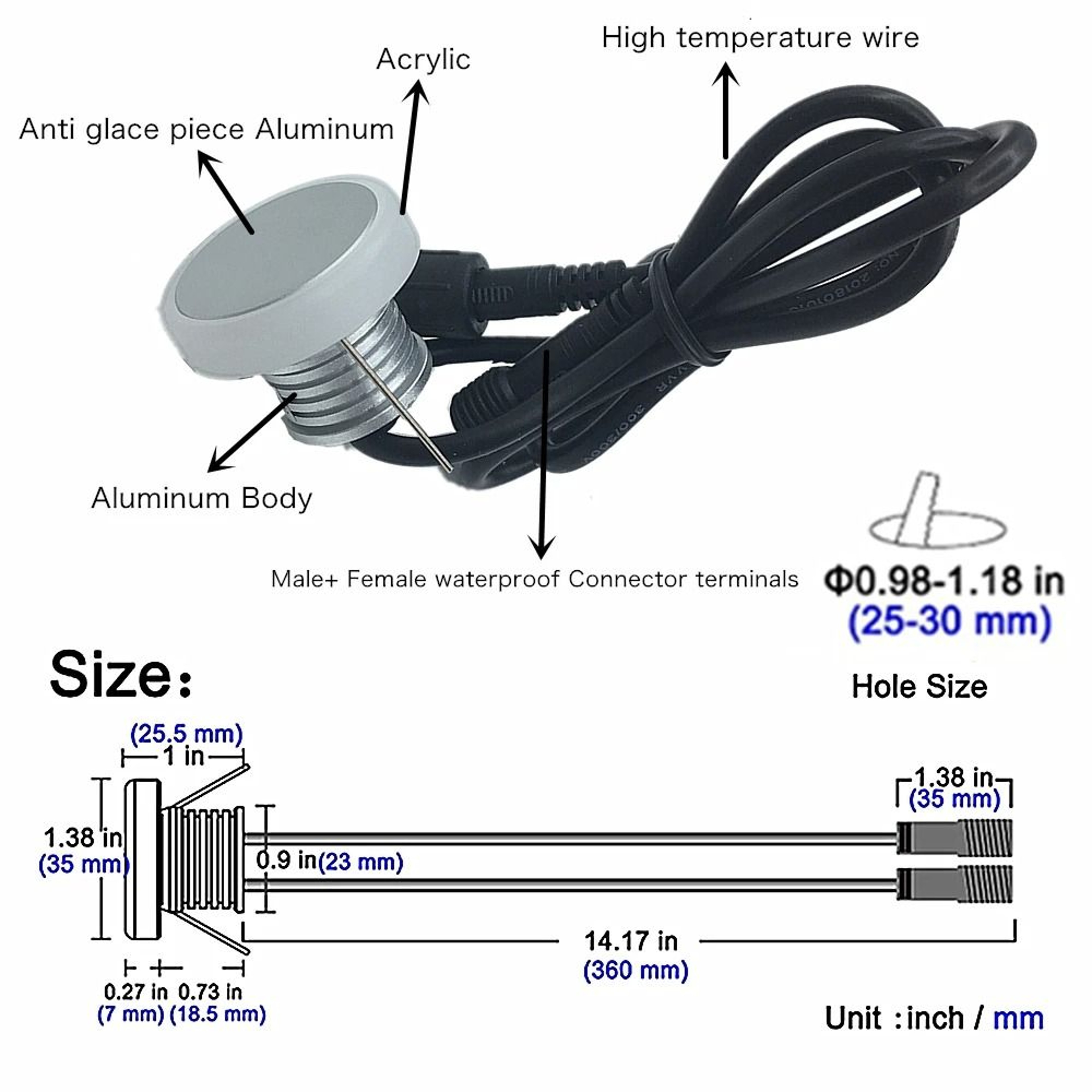 DC12V IP67 Waterproof Wall Lamp 1W Stair LED Light Outdoor Balcony Garden Yard Step Sconce 2