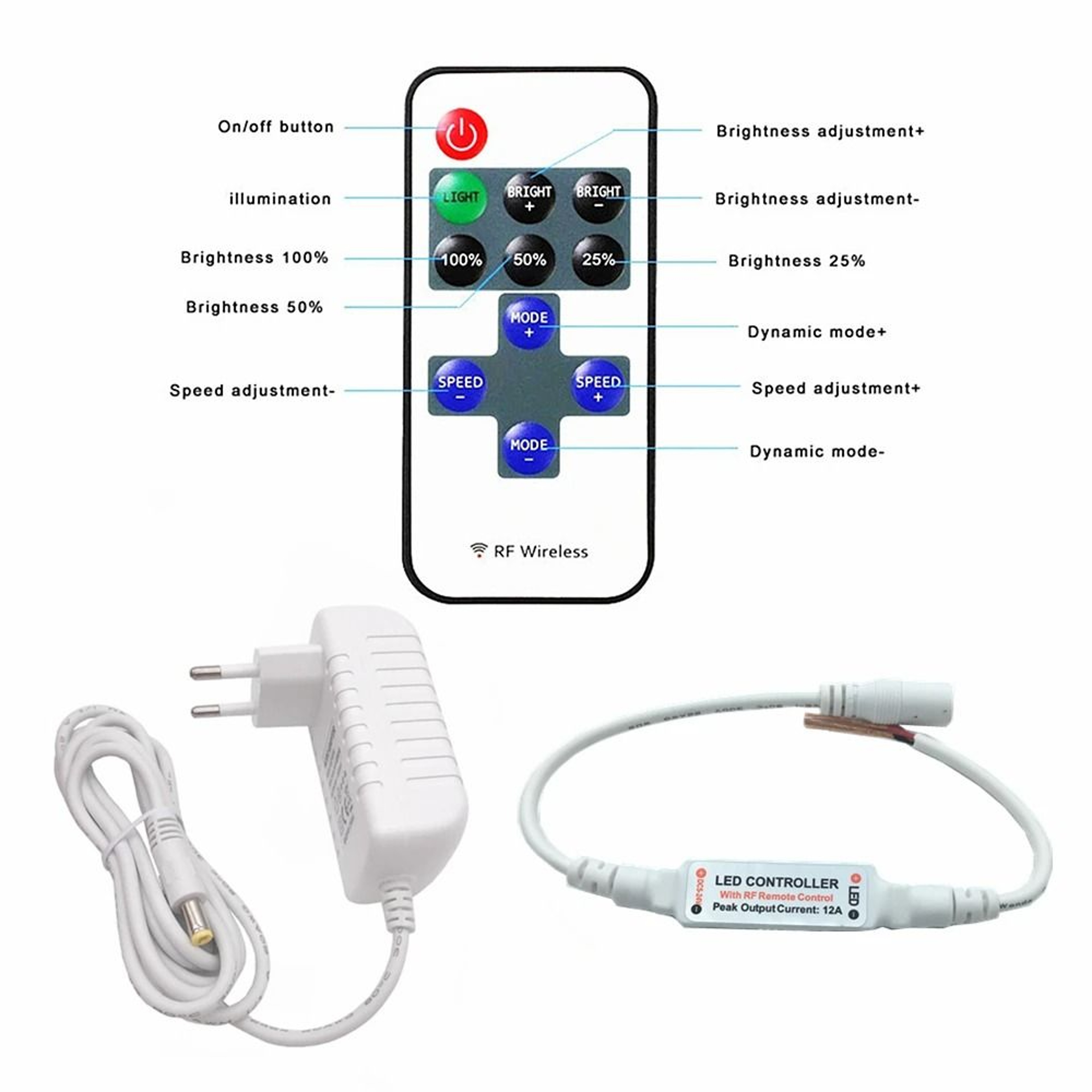 1W Mini Spot LED Light 12V Set With Remote Controller Dimmable Downlight Cabinet Ceiling Spot 4