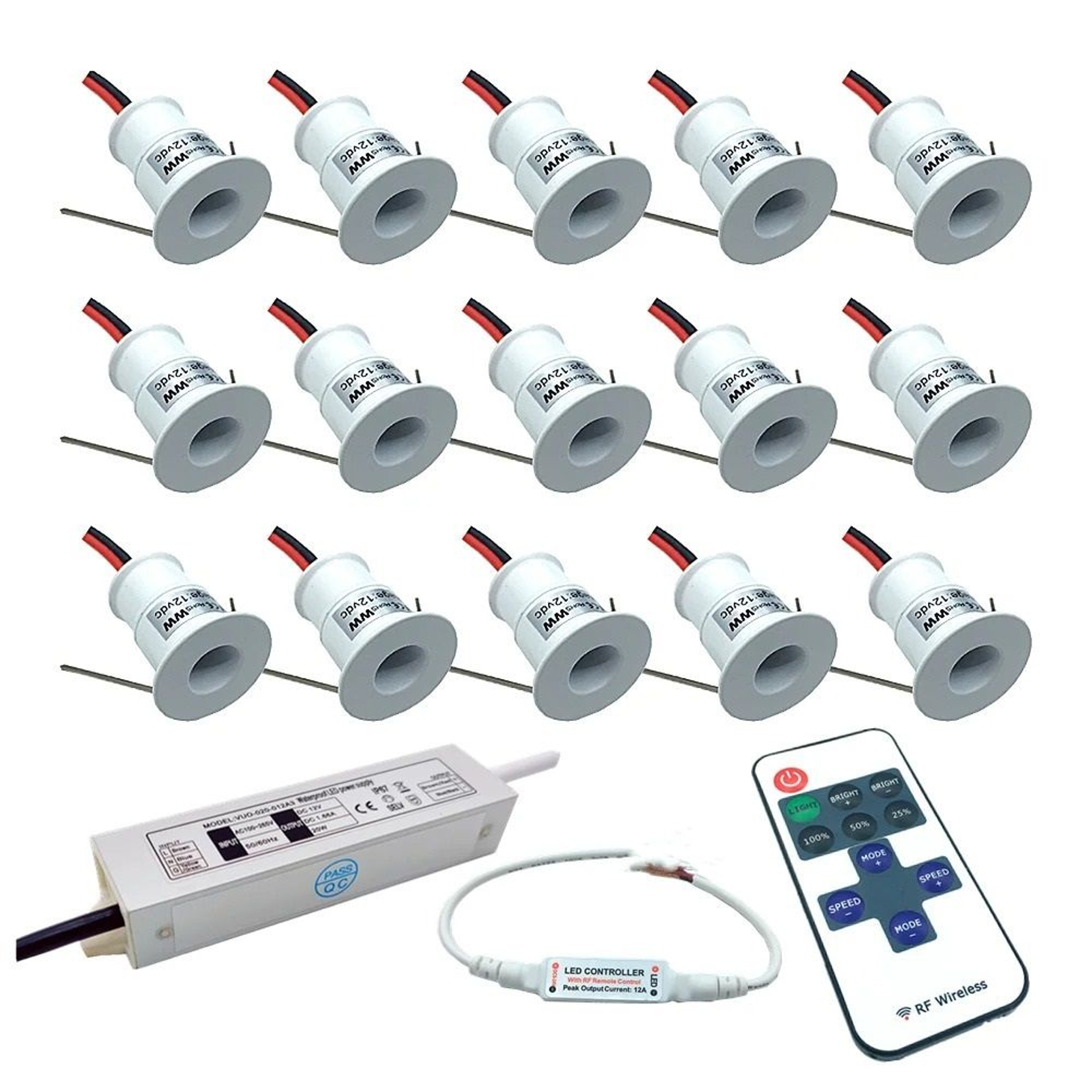 12V Mini LED Downlight With Remote Controller Dimmable Spotlight Showcase Cabinet Stair Light 0