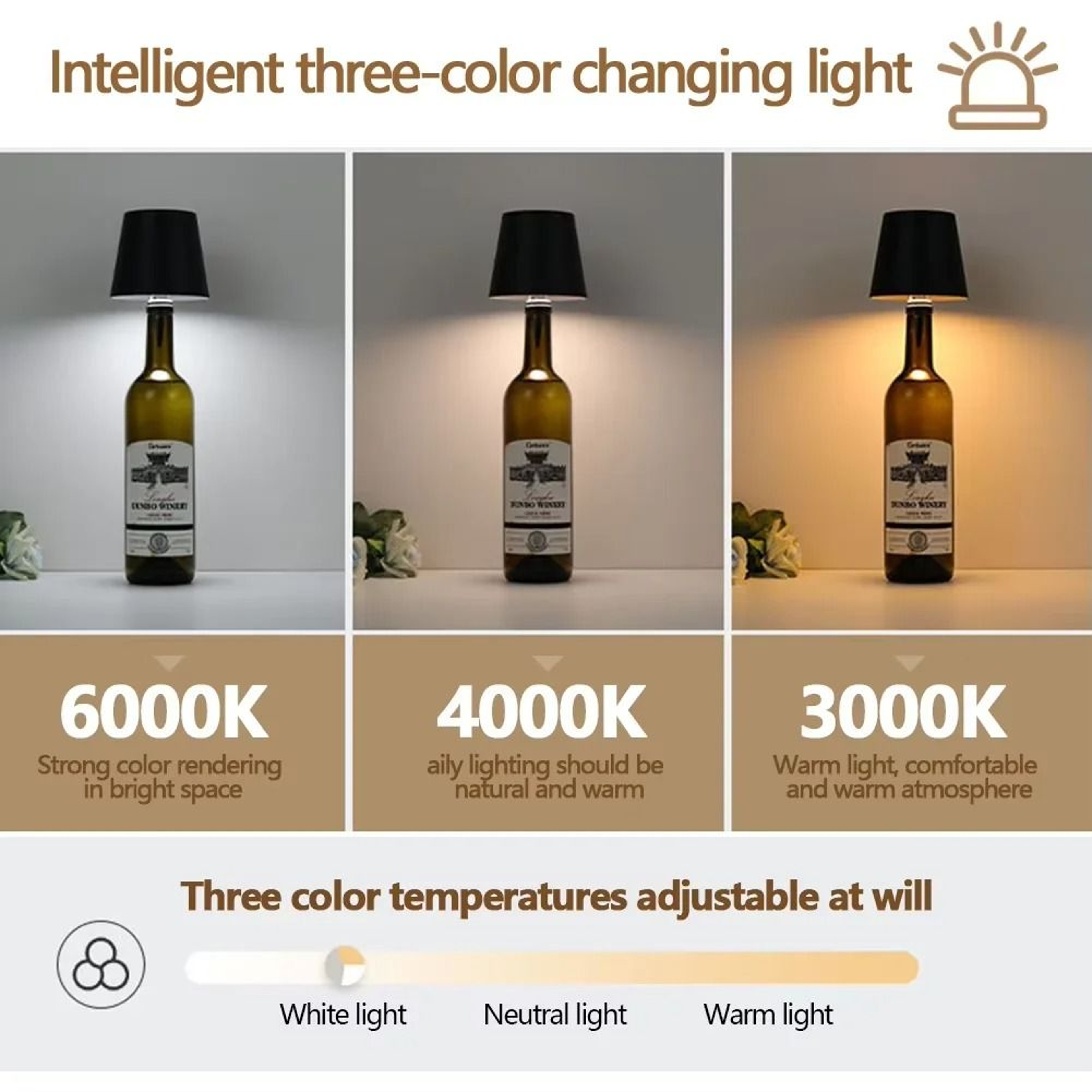 Wireless Wine Bottle Lamp Type C Charging Touch Control Dimming LED Table Light Bar Atmosphere 5