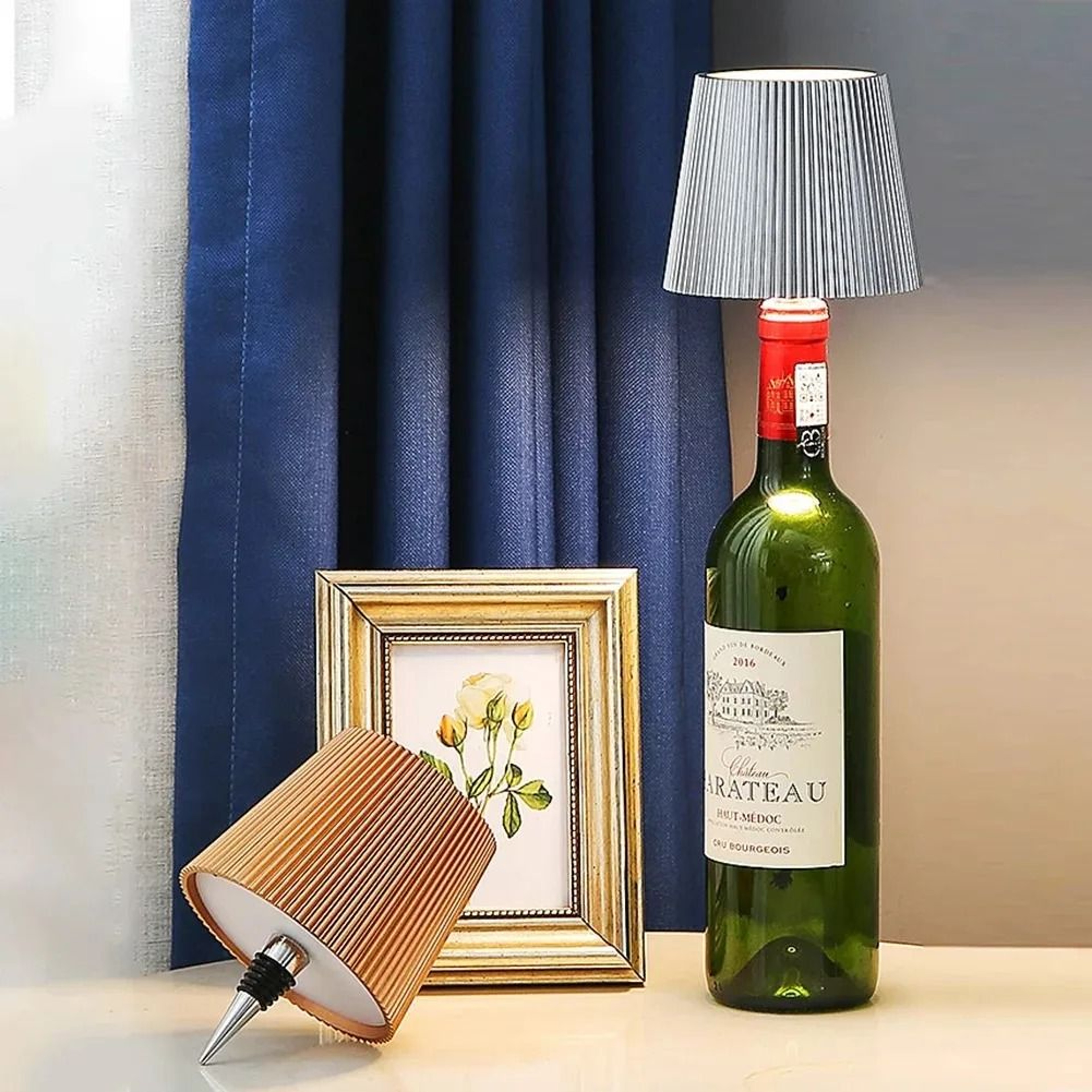 Wireless Bottle Table Lamp Touch Control 3 Colors Stepless Dimming Night Light For Wine Bottles 1