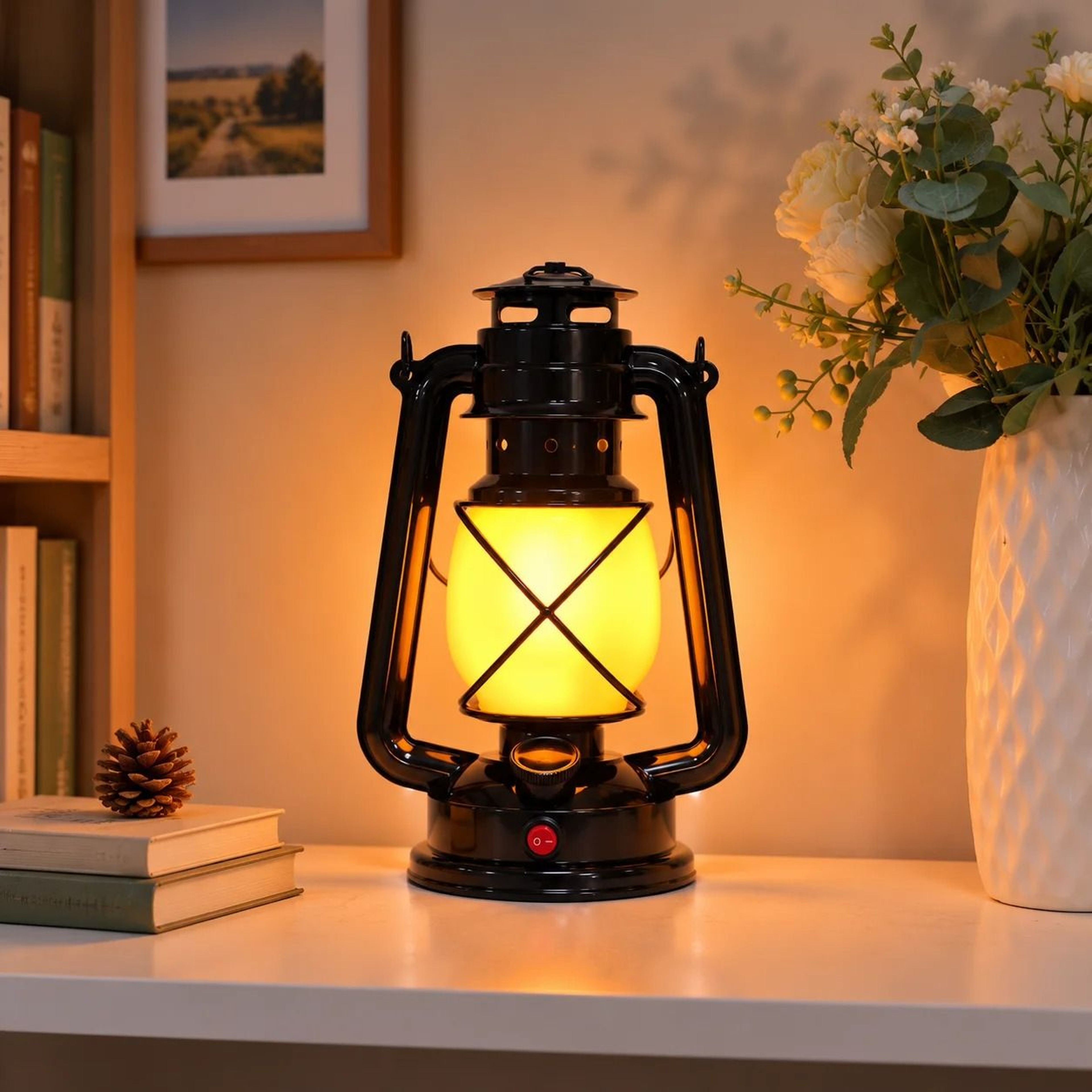 Rechargeable Retro LED Table Lamp 3 Lighting Modes Vintage Desktop Atmosphere Light Outdoor Lantern 7