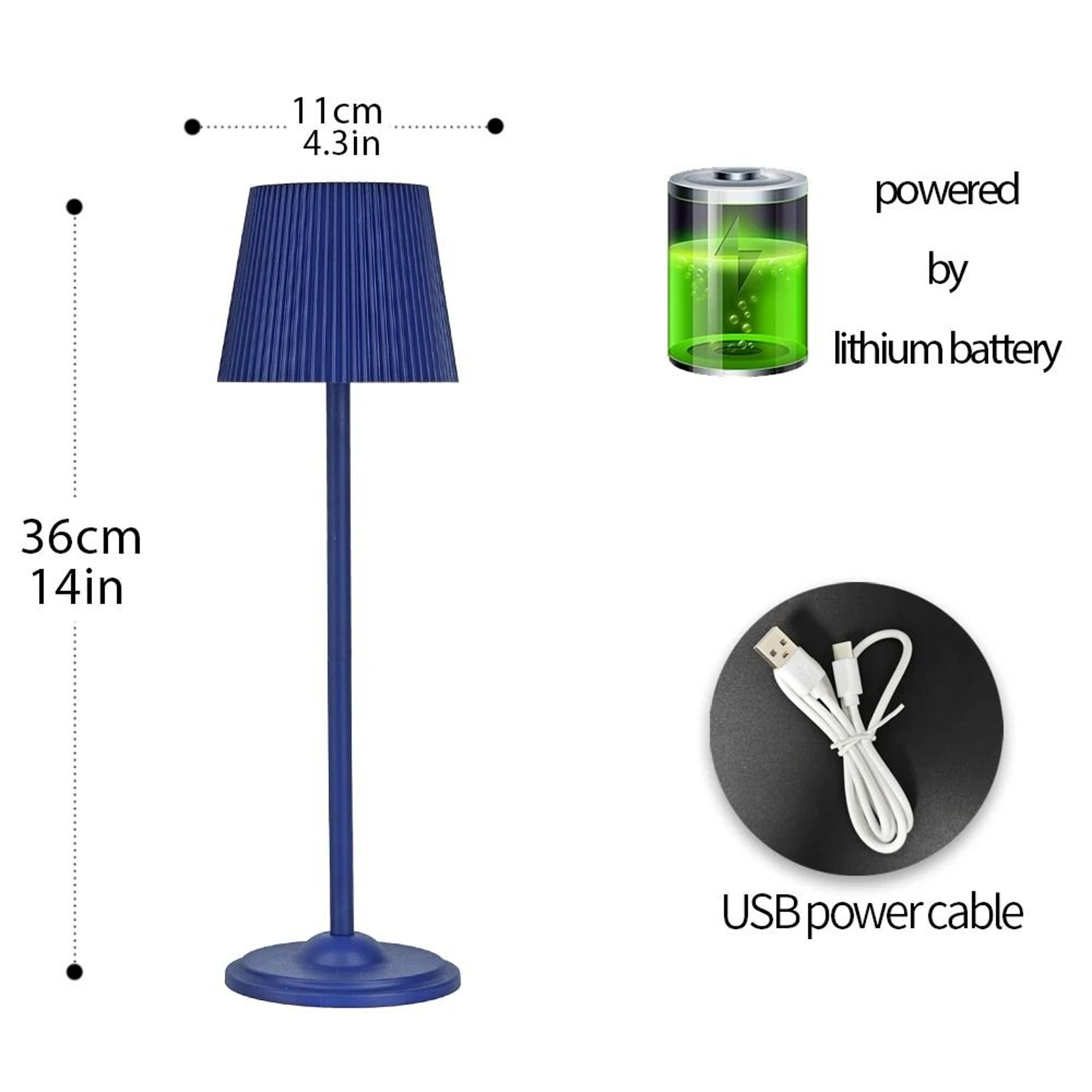 Creative Office Restaurant Bar Table Rechargeable Touch LED Desk Lamp USB Charging Cordless Light – view 1