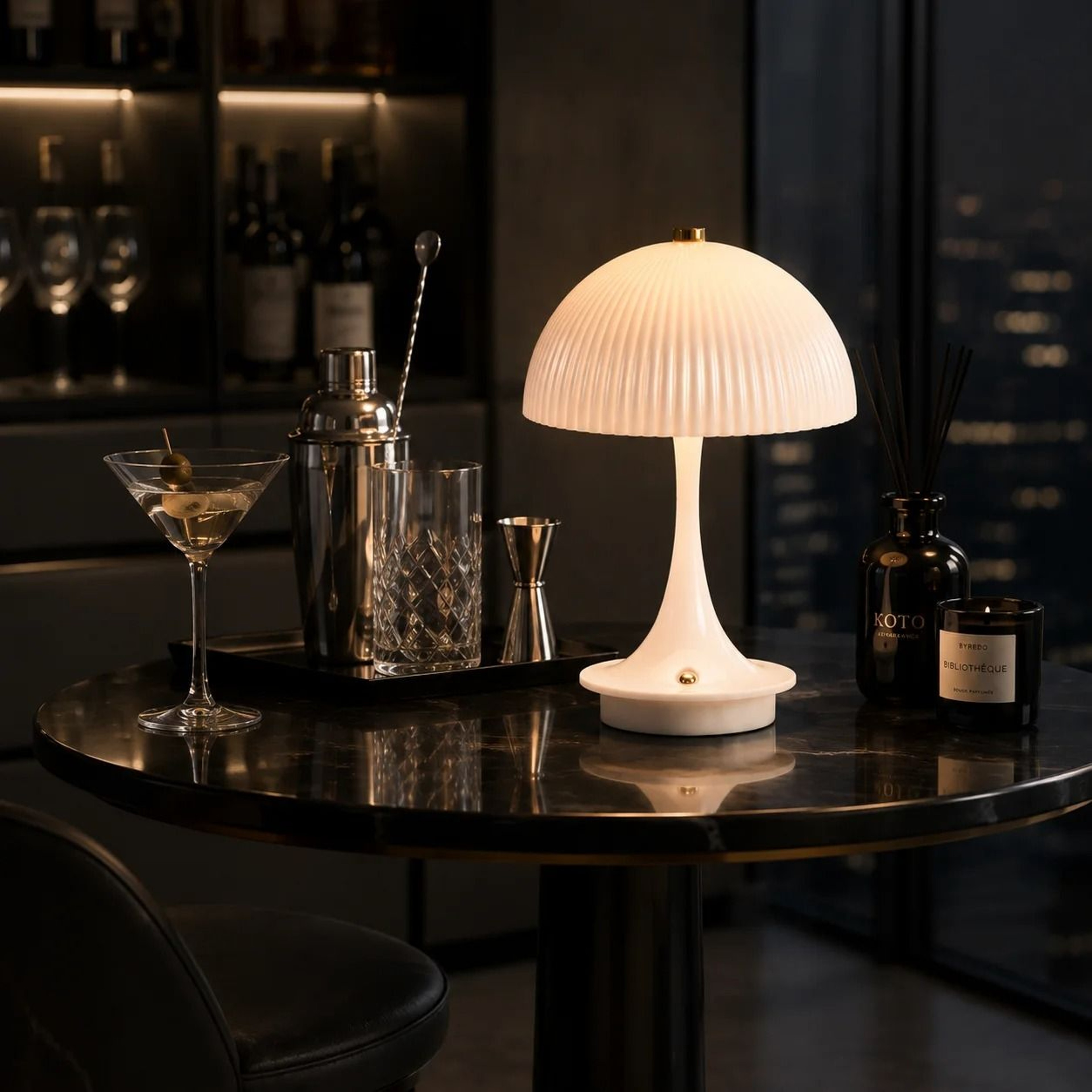 Modern LED Mushroom Table Lamp Wireless Rechargeable Touch Control 3 Color Light Dimmable Bedside 2
