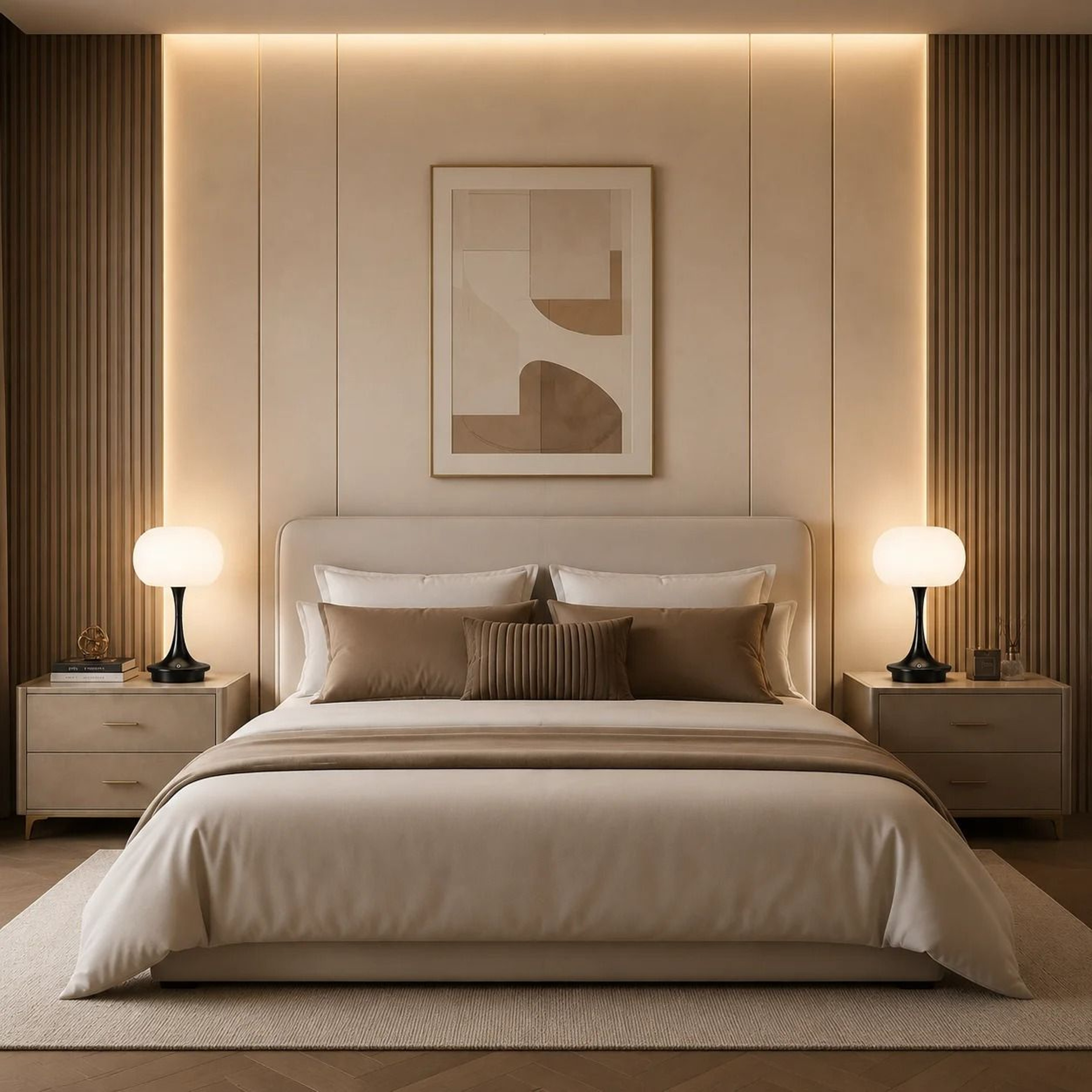 Modern Mushroom Table Lamp Wireless Rechargeable LED Touch Control 3 Color Lights Gift Choice 2