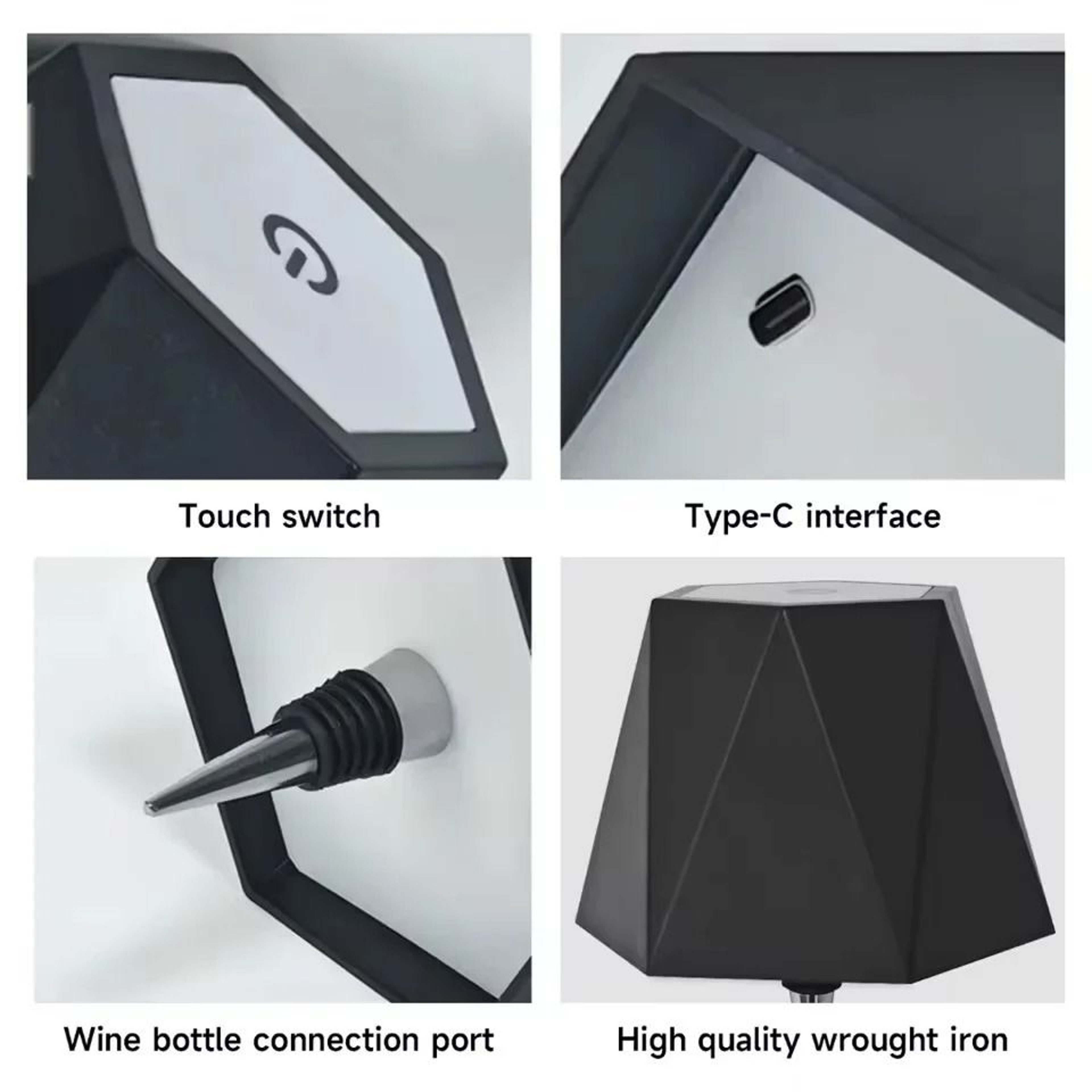 Outdoor Touch Control LED Desk Lamp Wine Bottle Light USB Charging Cordless Dining Table Lamp 3