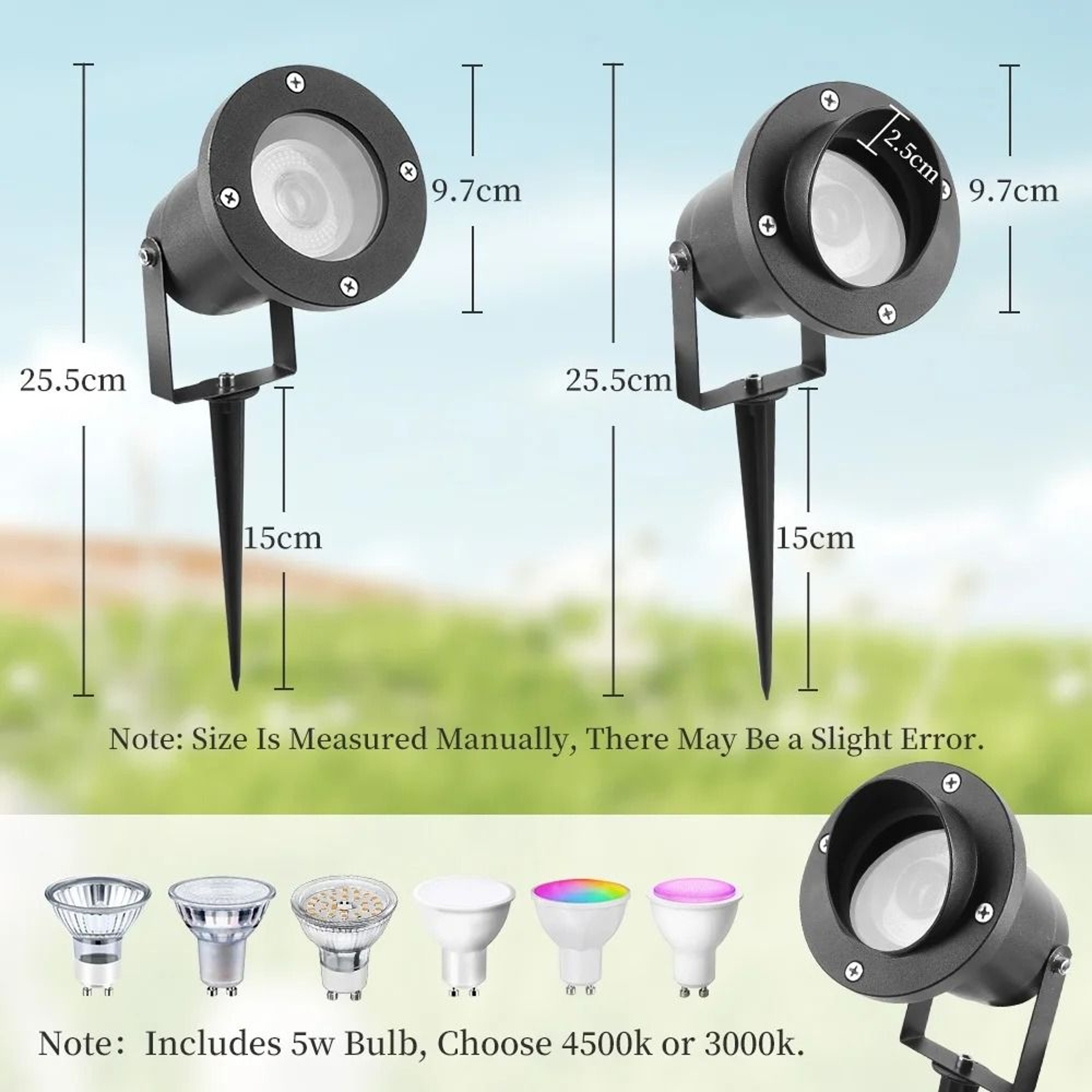 Outdoor Lawn Light IP65 Waterproof GU10 Replaceable Bulb Spot Light Garden Landscape Lamp Yard 4