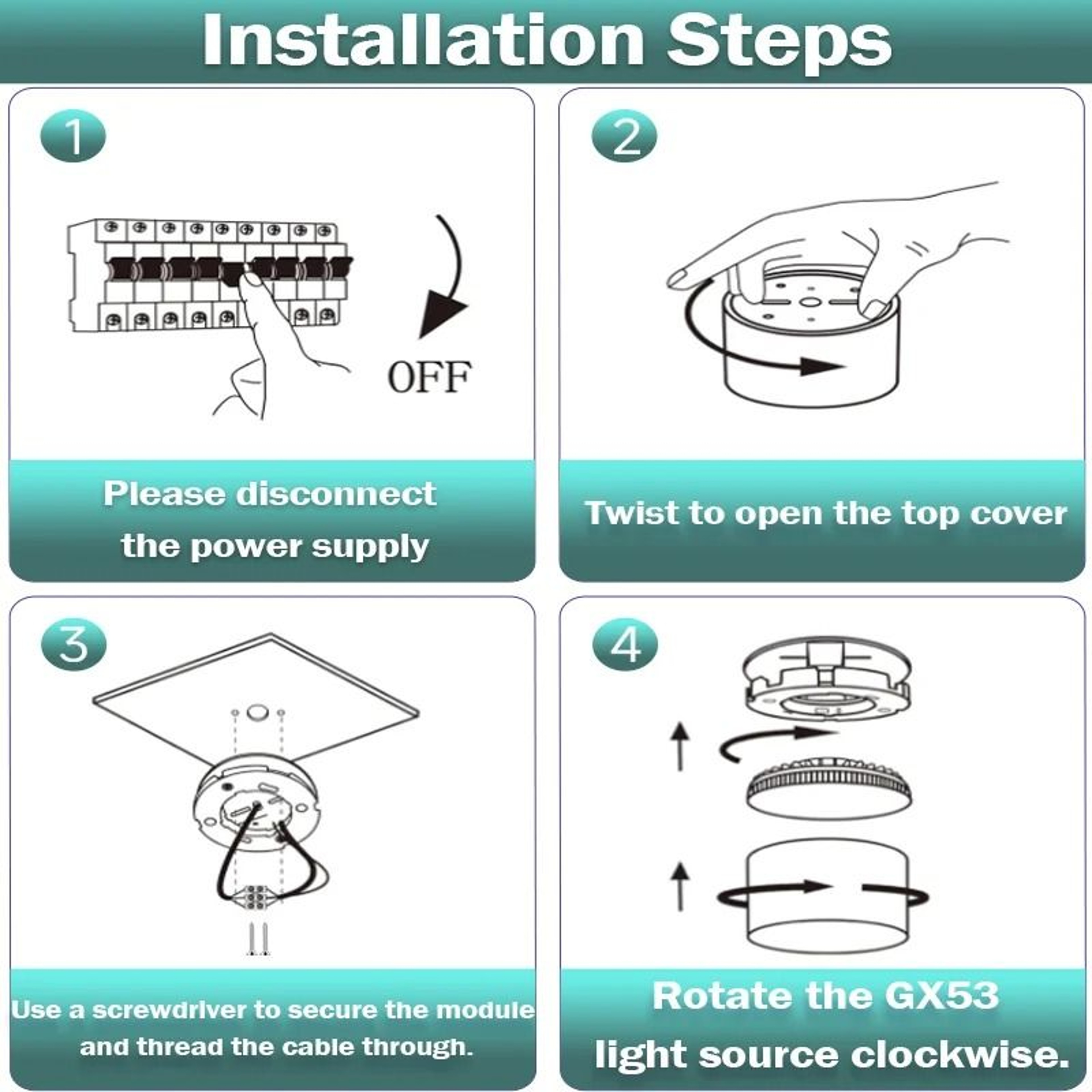 Outdoor Waterproof IP65 LED Downlight 3 Colors GX53 Spotlight Aluminum Ceiling Light Bathroom 5