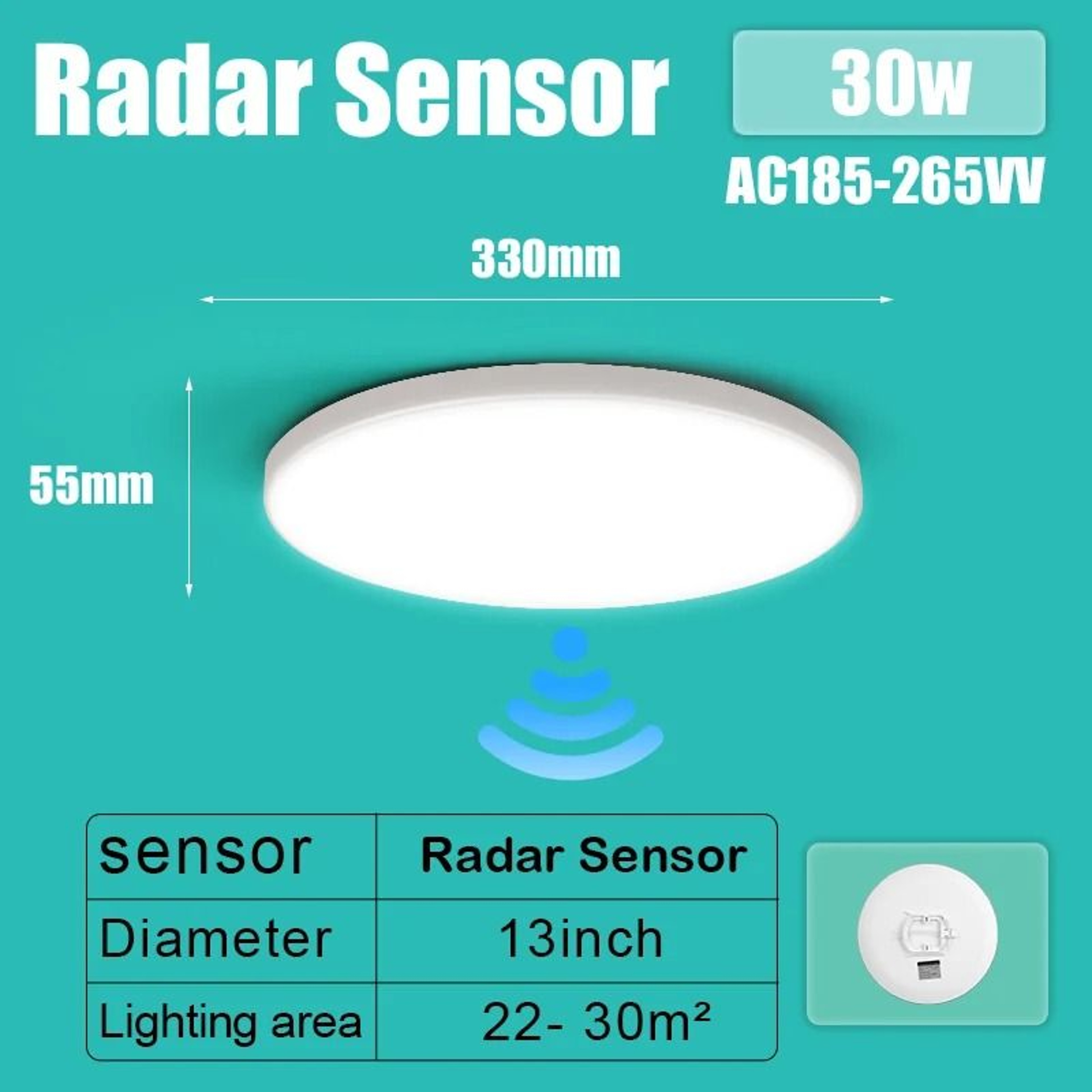 LED Ceiling Lamp With Motion Sensor 110V 220V Human Infrared Smart Room Lamp 20W 40W Entrance 8