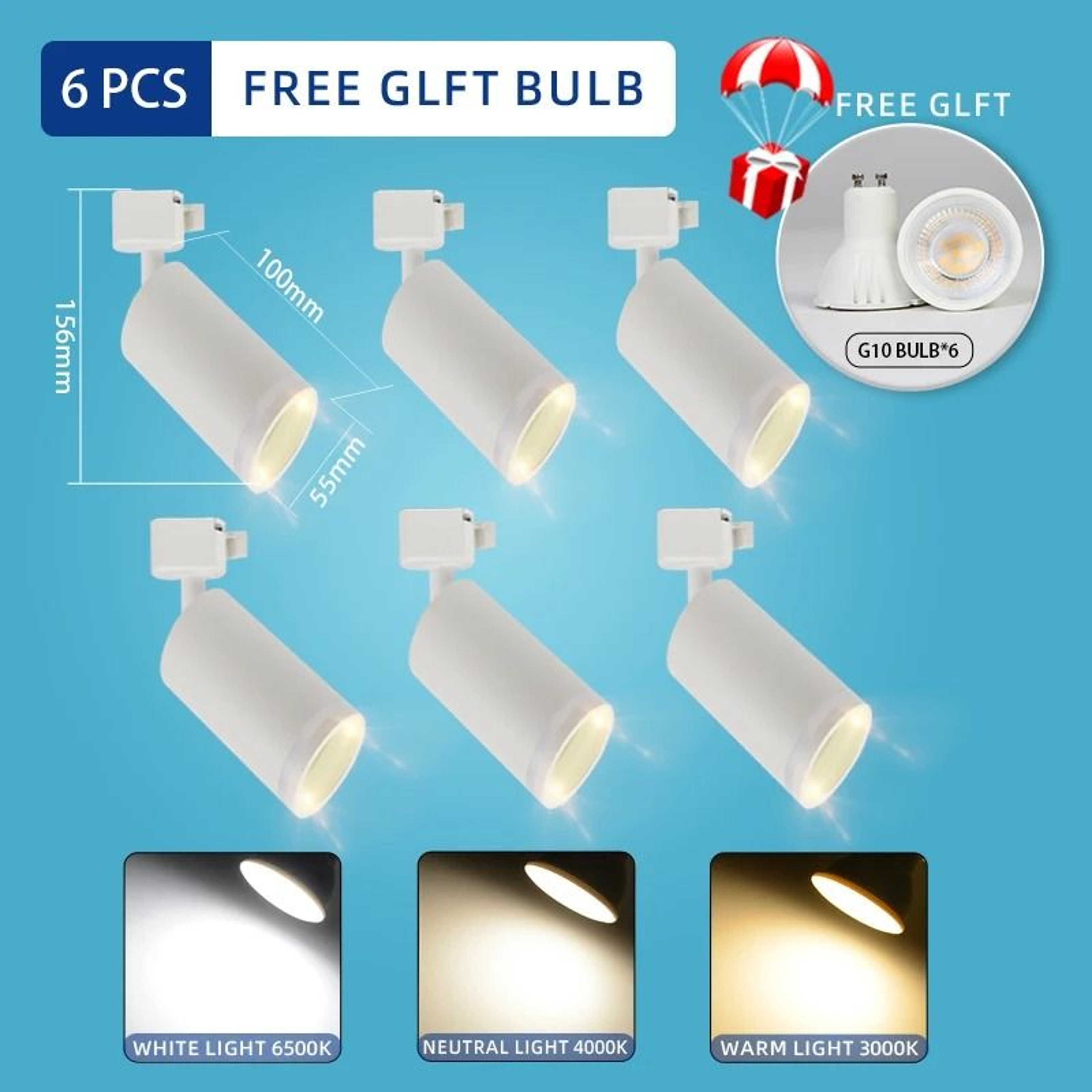 LED Track Light 110220V 3 Colors Ceiling Track Lamp Rail Lights Set Rails Spotlight Clothing Shop 11