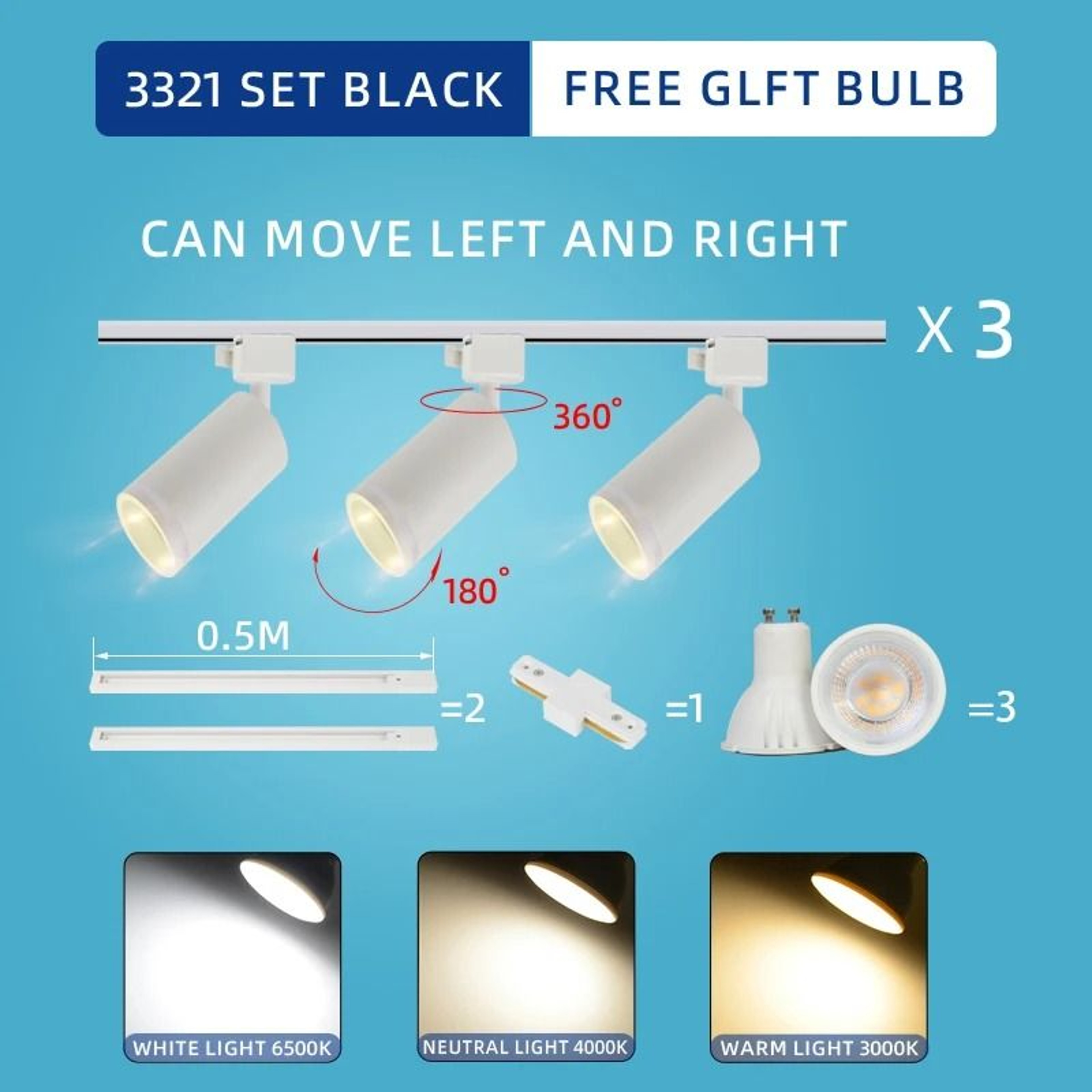 LED Track Light 110220V 3 Colors Ceiling Track Lamp Rail Lights Set Rails Spotlight Clothing Shop 13