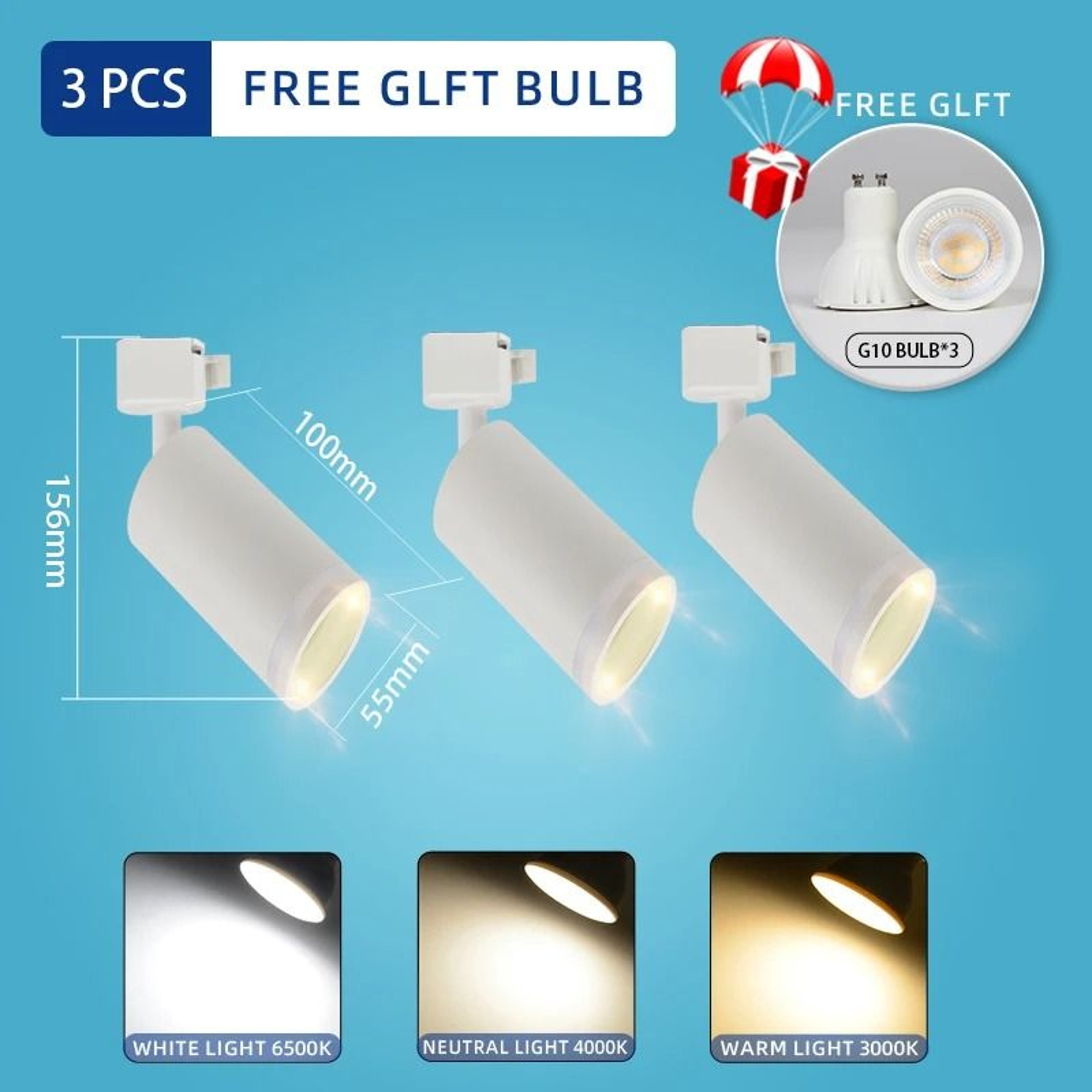 LED Track Light 110220V 3 Colors Ceiling Track Lamp Rail Lights Set Rails Spotlight Clothing Shop 16