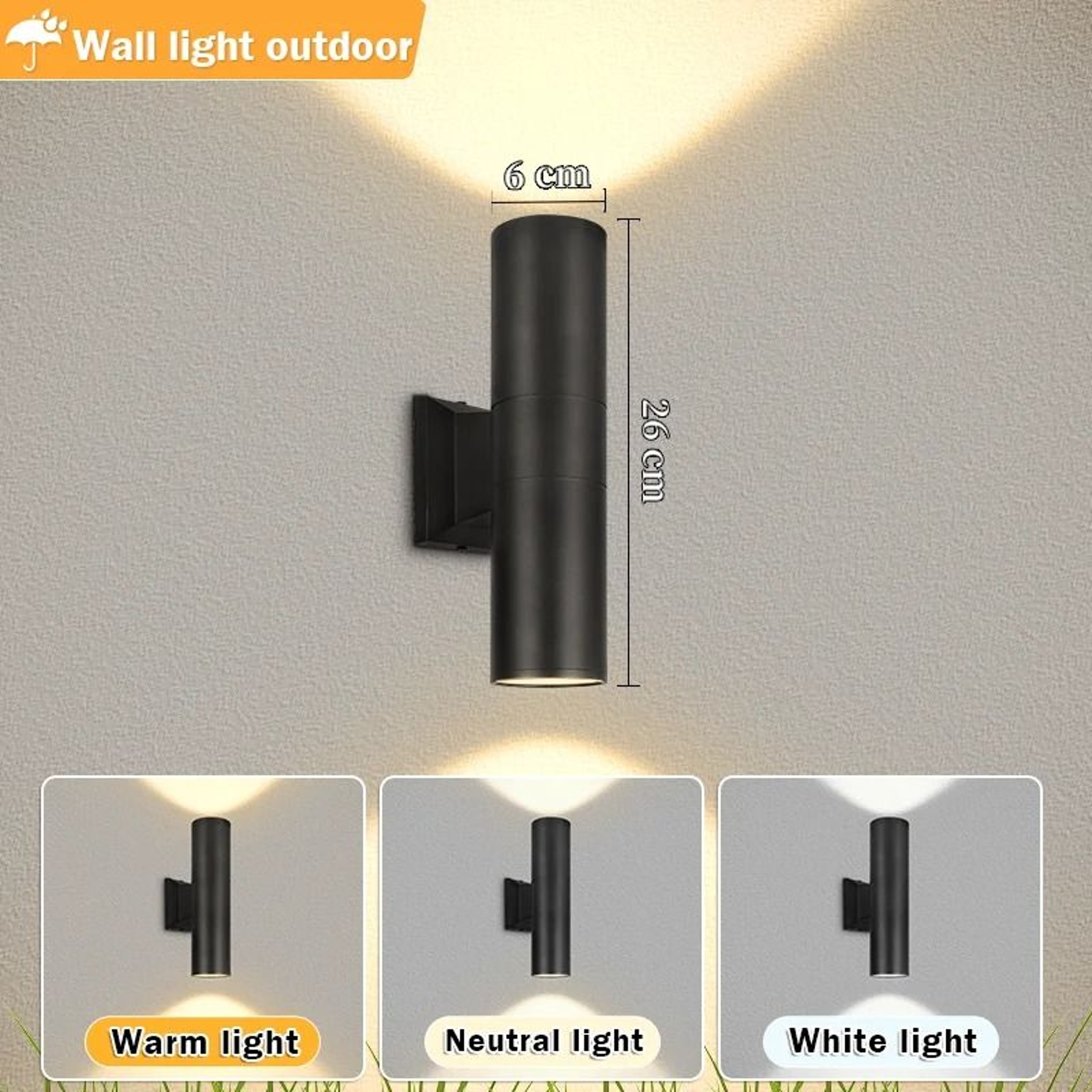 IP66 Waterproof Outdoor Wall Light Exterior Wall Lamp E27 Replaceable Bulb Garden Light 12