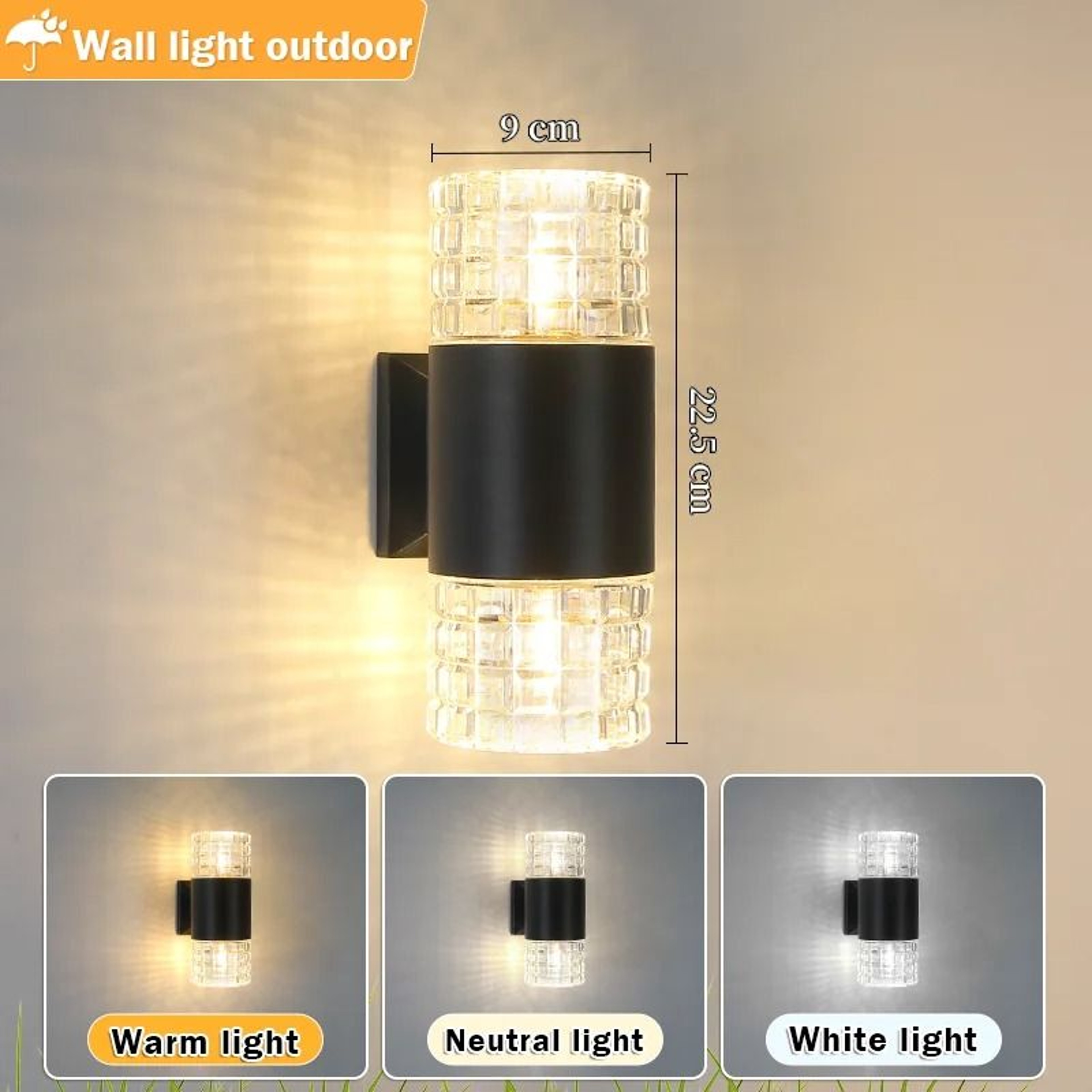 IP66 Waterproof Outdoor Wall Light Exterior Wall Lamp E27 Replaceable Bulb Garden Light 14