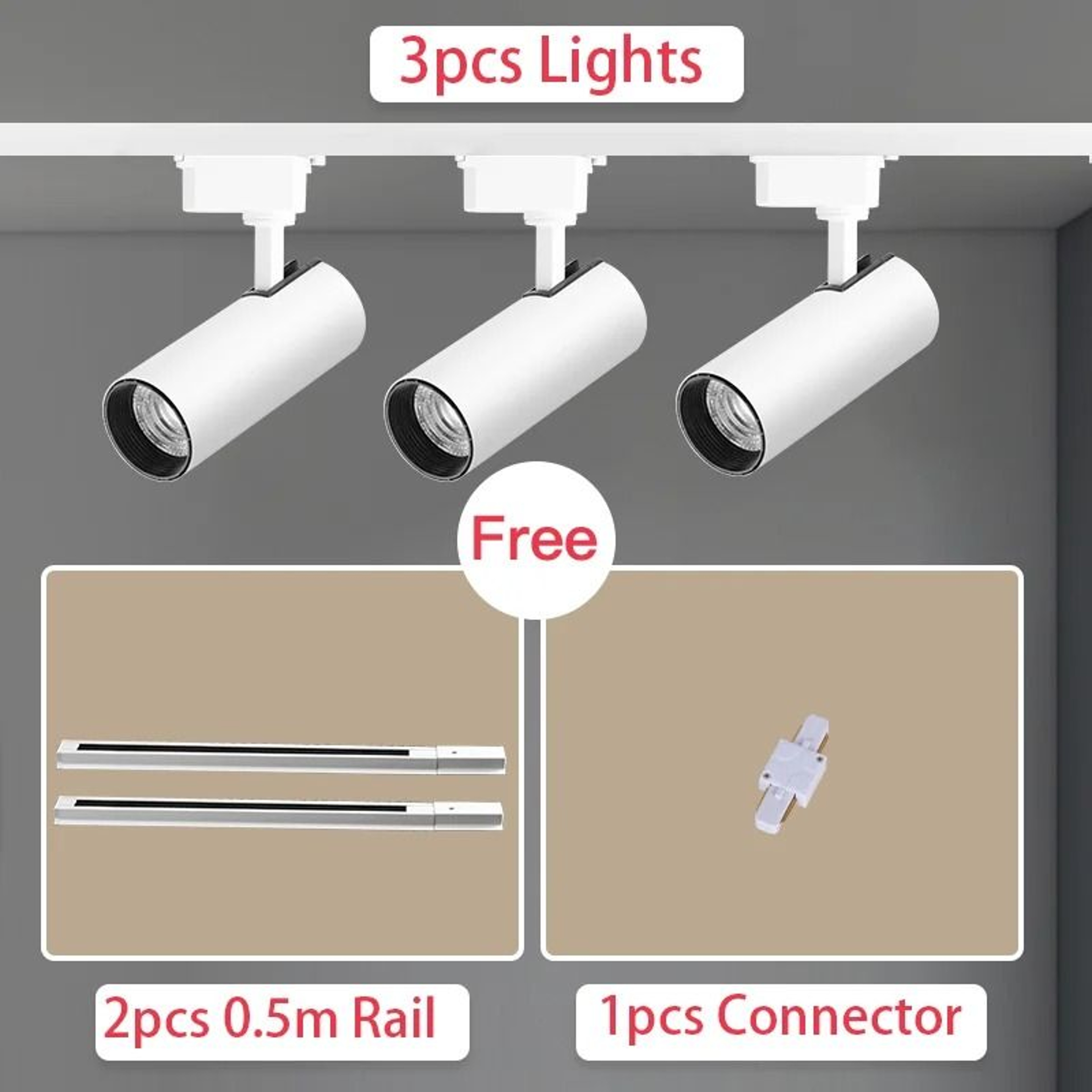 LED Track Light Full Set Spotlight Track Lamp 220V Shop Lighting Rail 30W Clothing Store 14