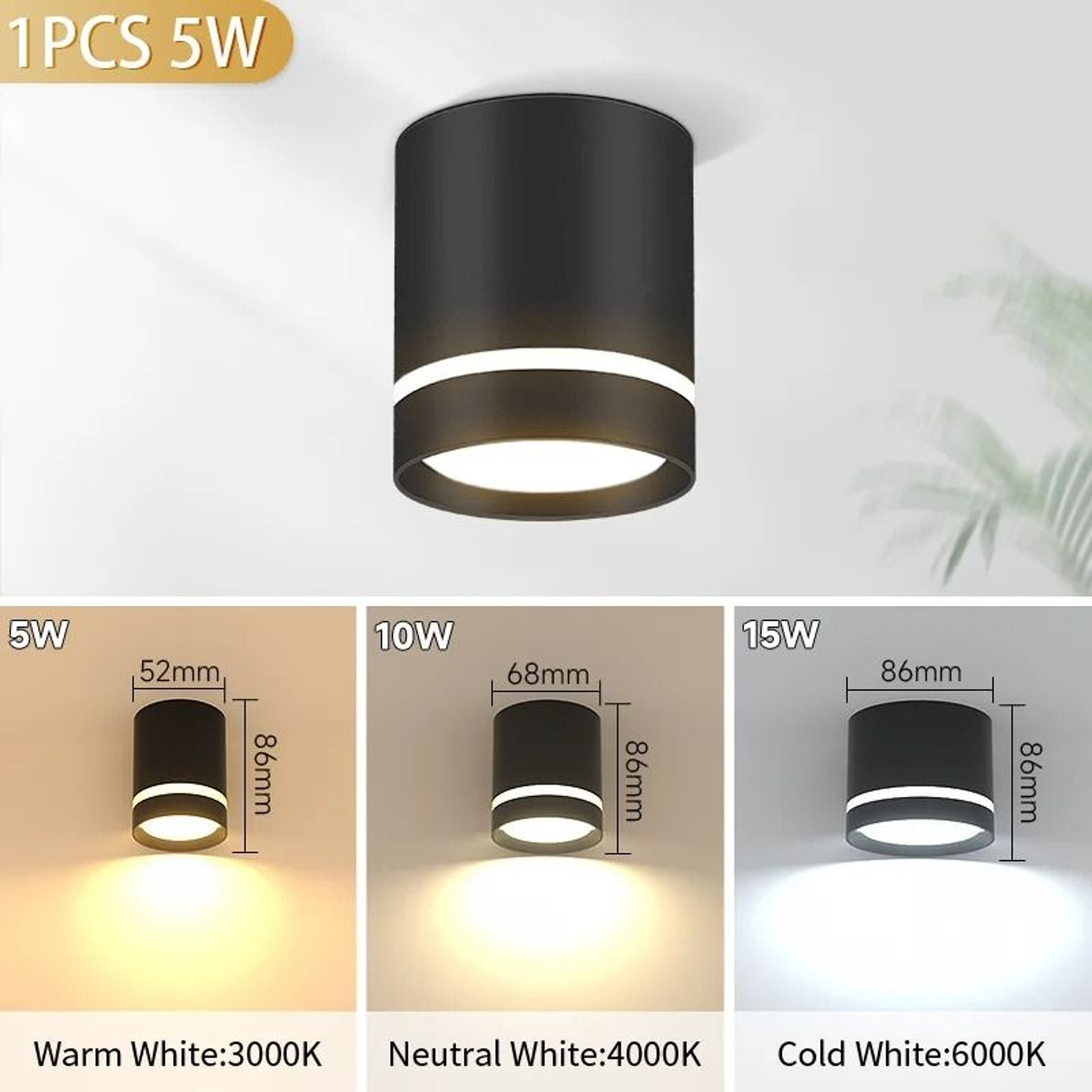 LED Downlight 220V Foldable Spot Light COB Surface Mounted Ceiling Lamp Living Room Kitchen 6