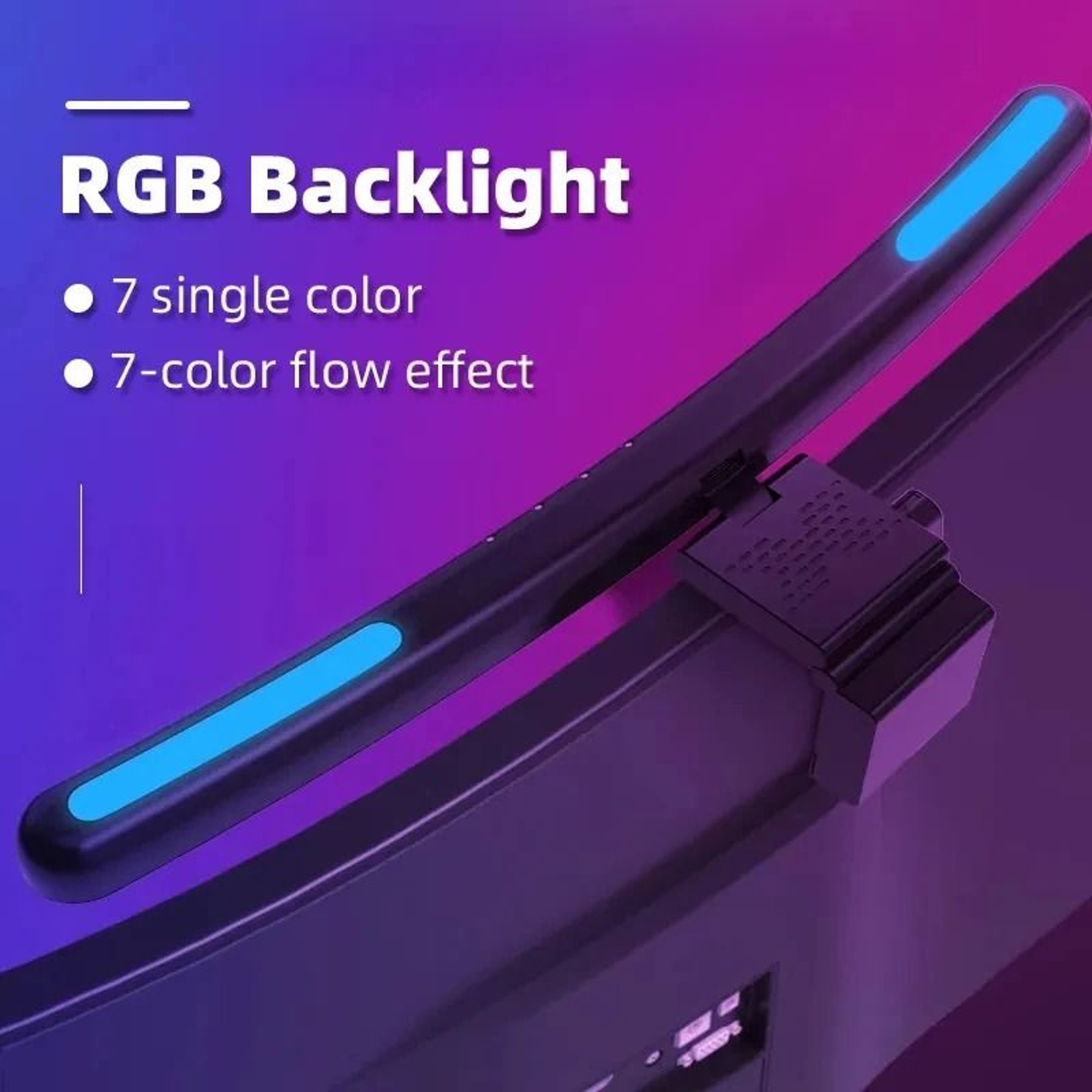 Curved LED Monitor Light Bar USB RGB PC Screen Lamp Stepless Dimming Gaming Laptop Office 3