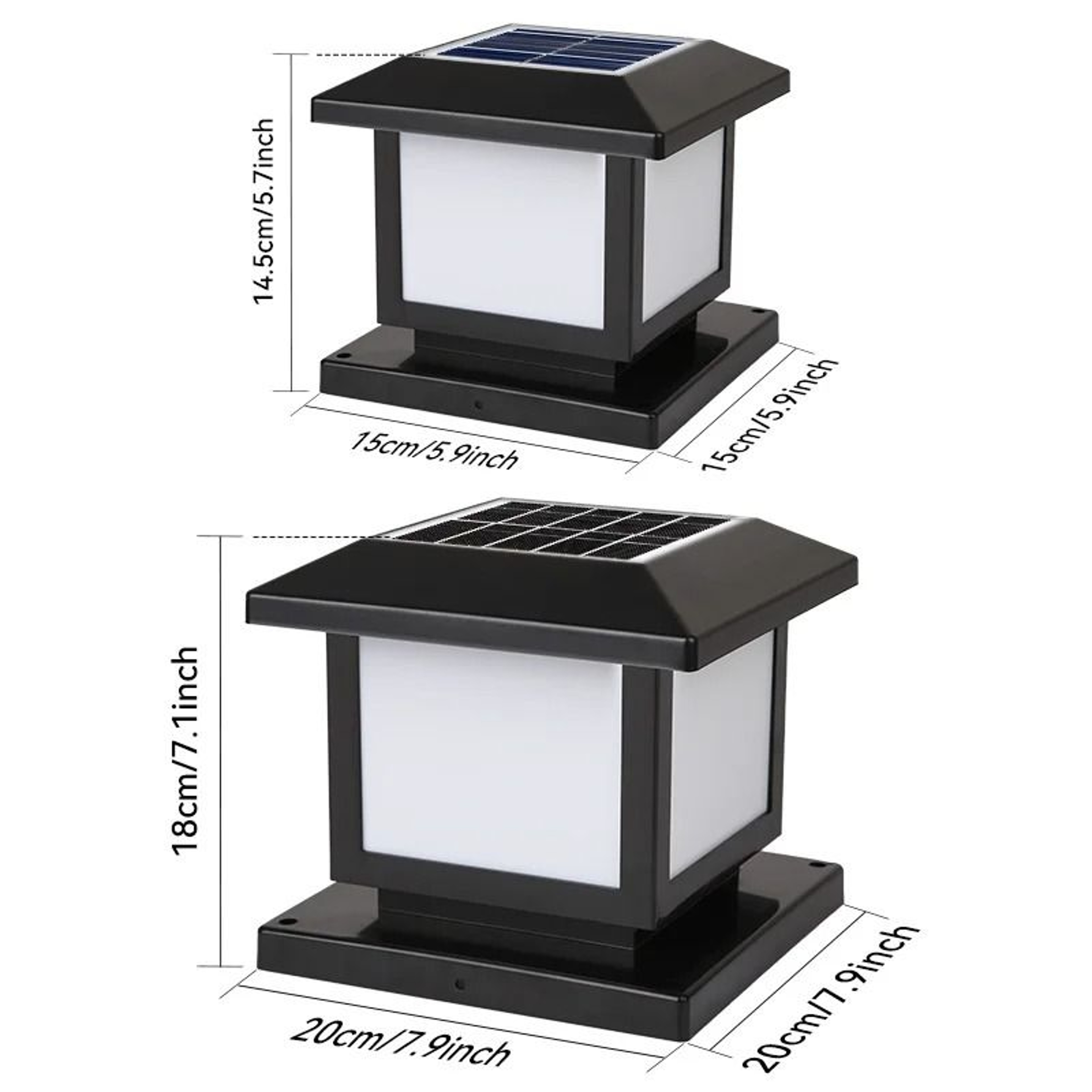 LED Solar Pillar Light Waterproof Solar Lantern Outdoor Remote Control Garden Fence Pathway – view 9