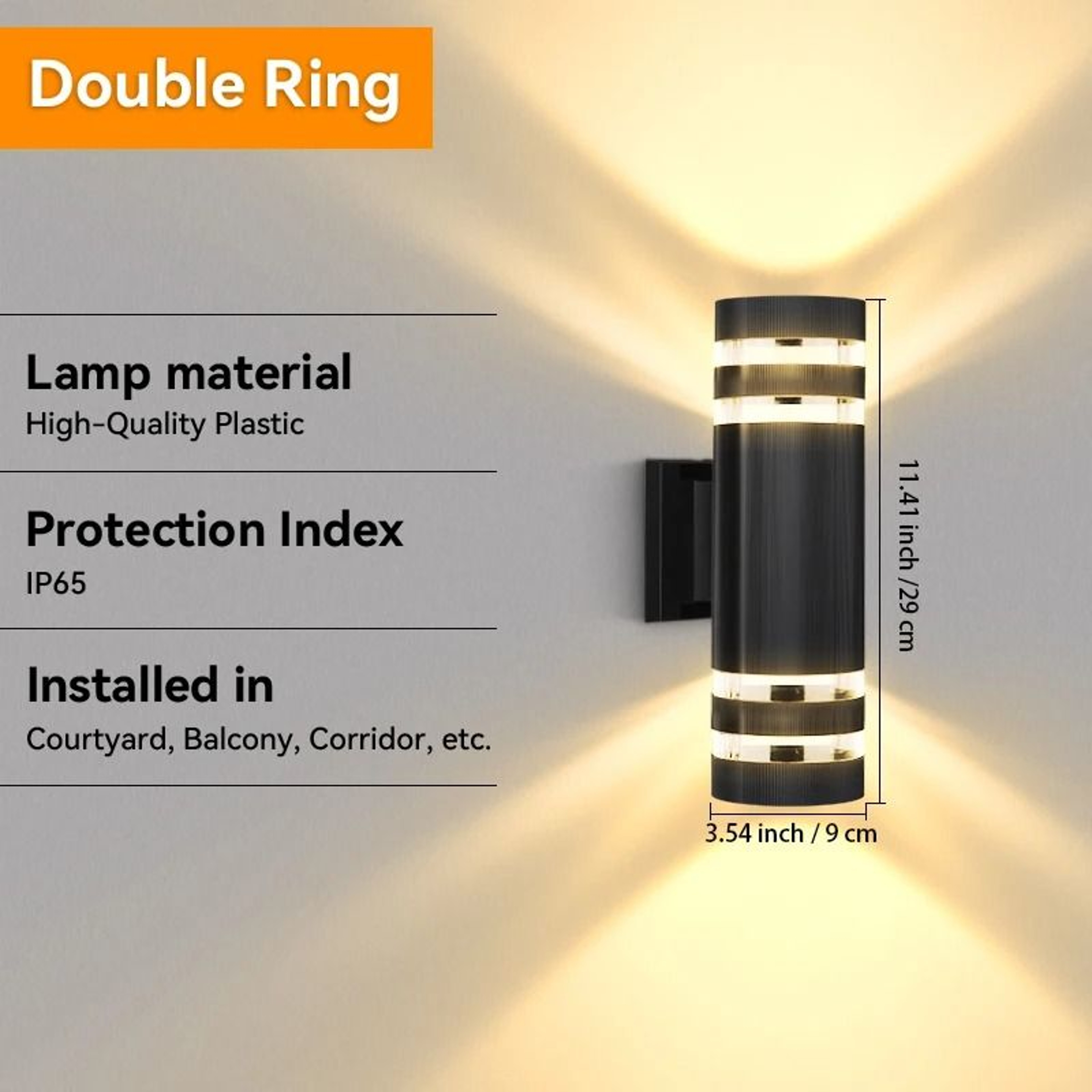 LED Outdoor Wall Light IP65 Waterproof E27 Replaceable Bulb Lamp Decorative Gate Garden Balcony 8