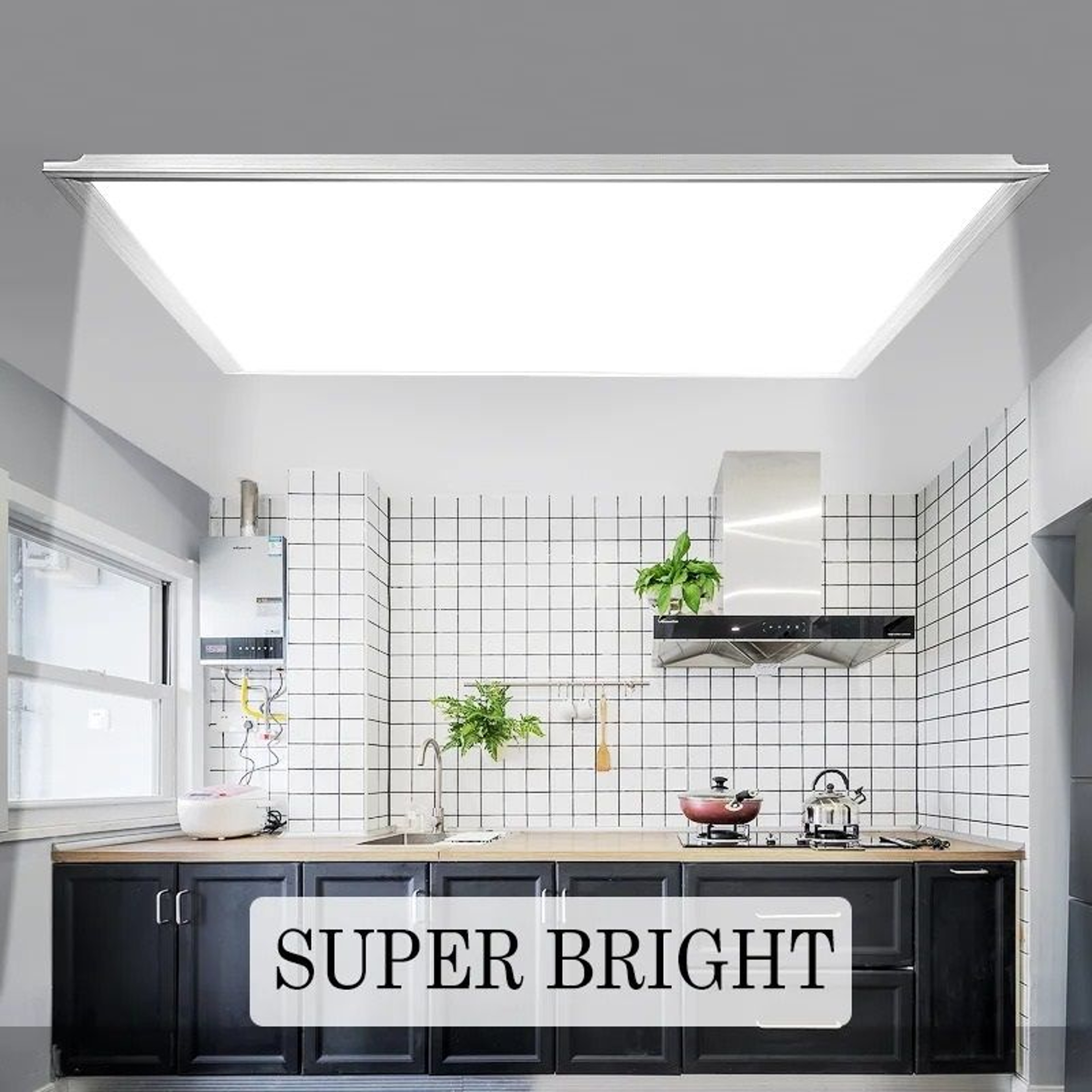 Ultra Thin 20W Square Ceiling LED Flat Panel Lamp 118x118 Inch Surface Mount 220V 0
