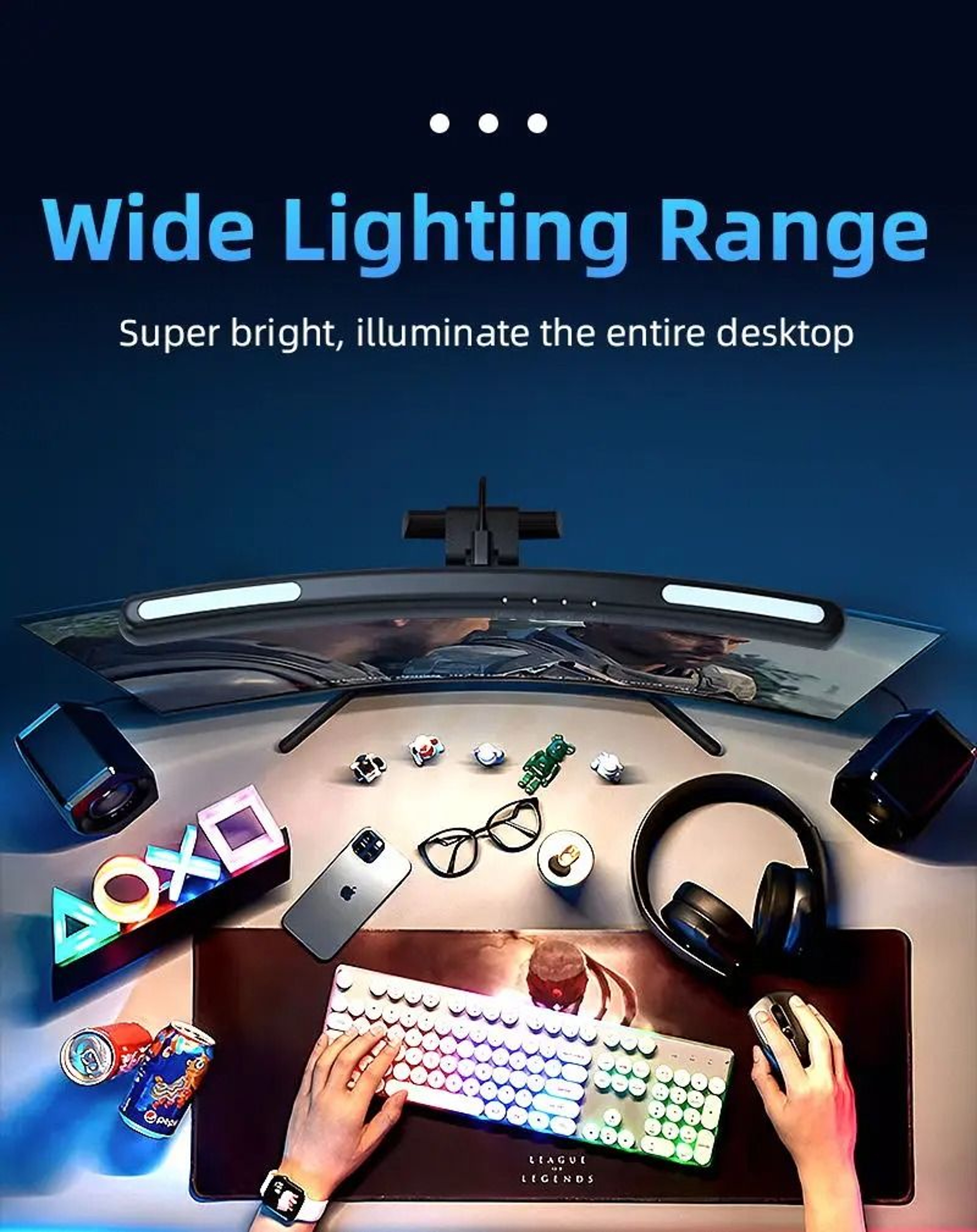 RGB LED Screen Light Bar Computer Monitor Hanging Lamp Touch Dimmable USB Backlight 2