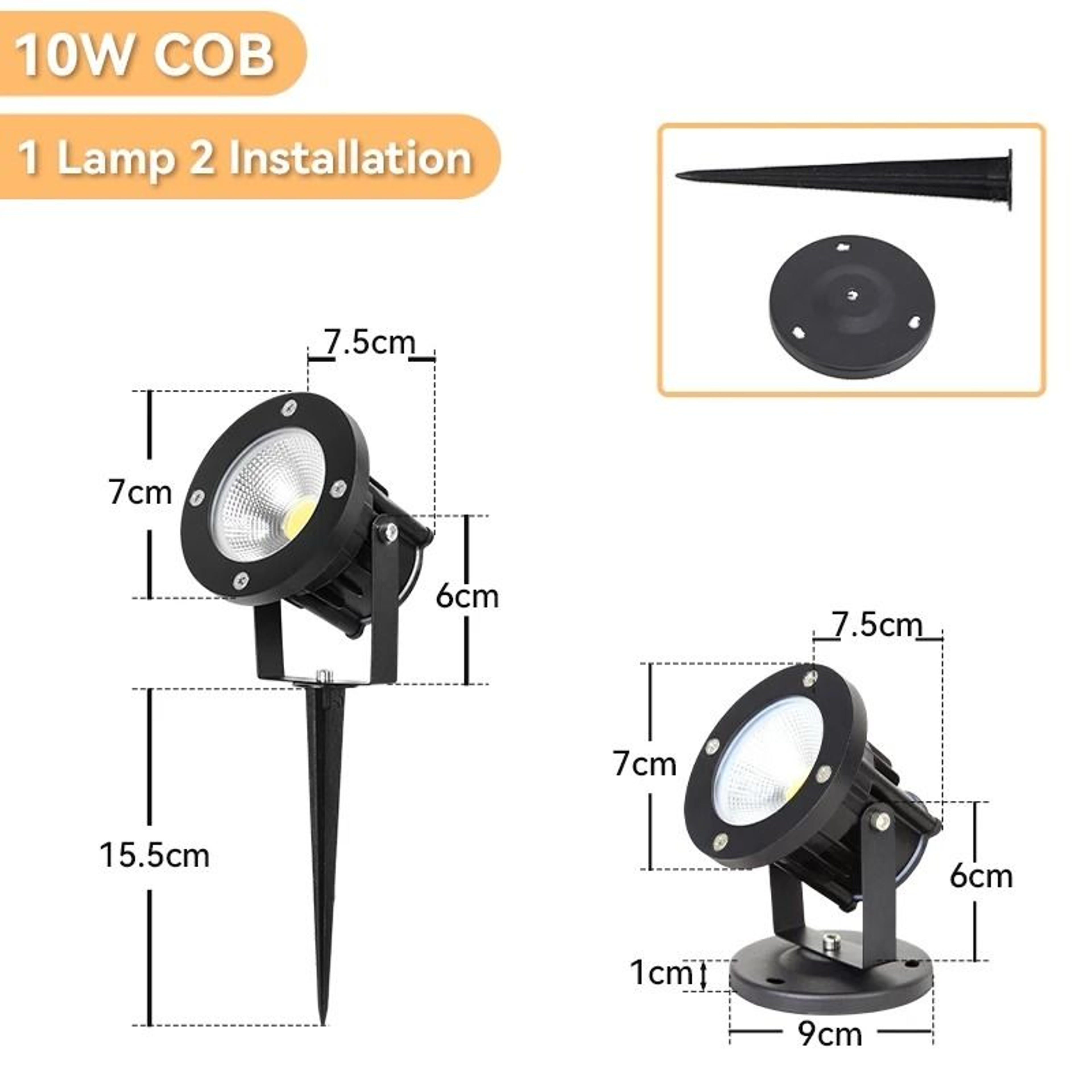 Garden Lawn Light Outdoor Waterproof Spotlight Landscape Yard Lighting 8