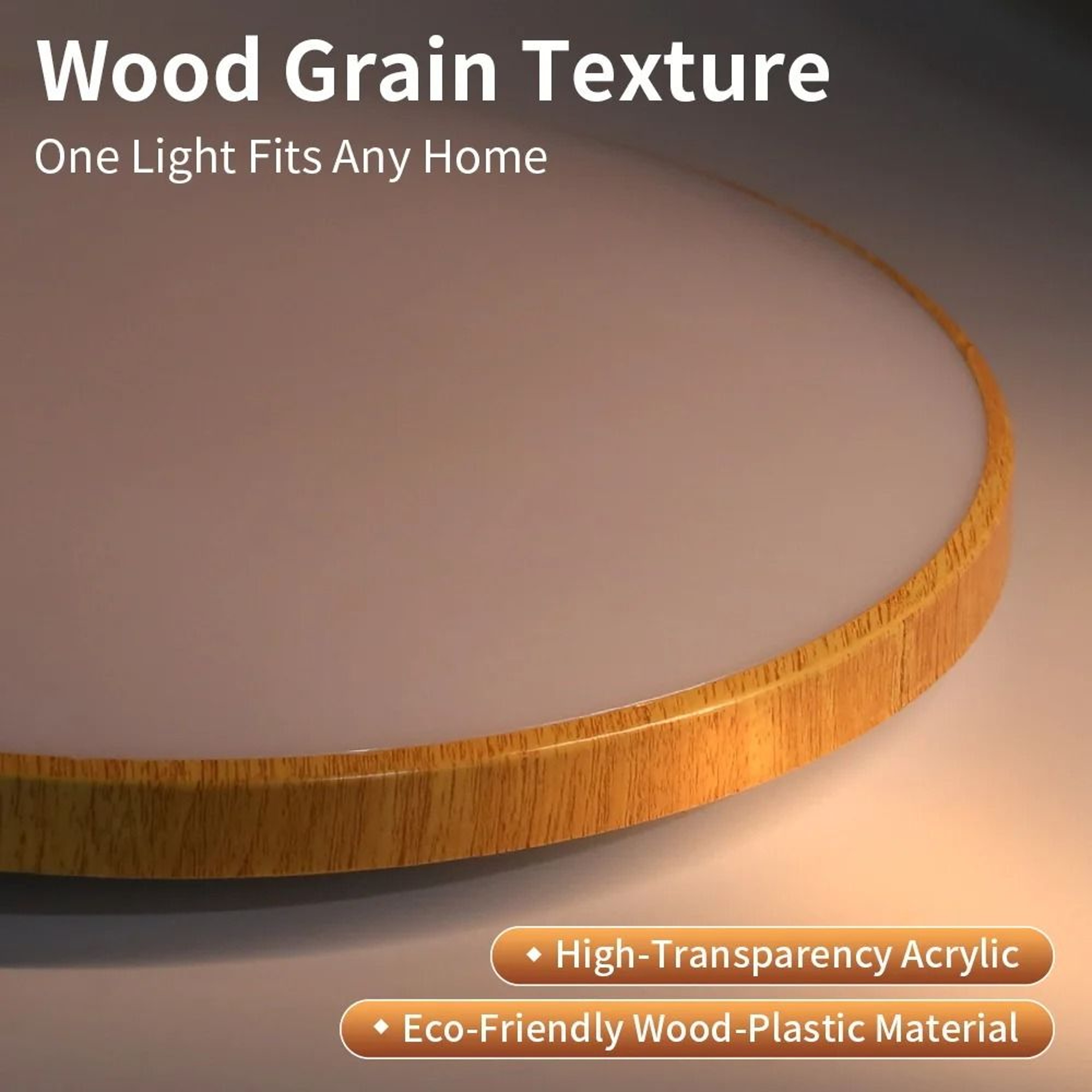 Modern Ultra Thin Wood Grain LED Ceiling Lamp 220V Living Room Bedroom Kitchen 1