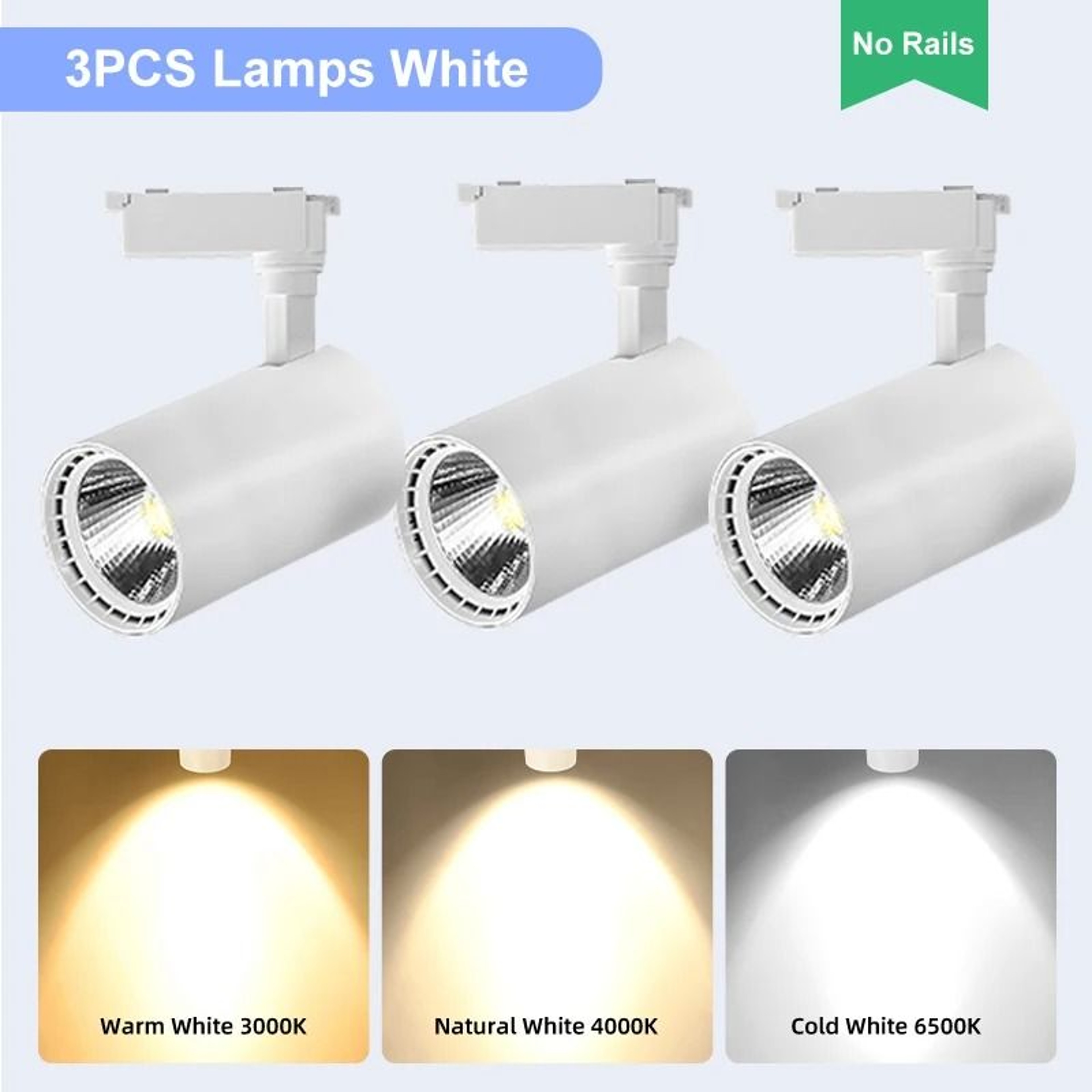 LED Track Light Set Adjustable Spot Rail Lamp 20W 30W 40W Indoor Spotlight Decor 8