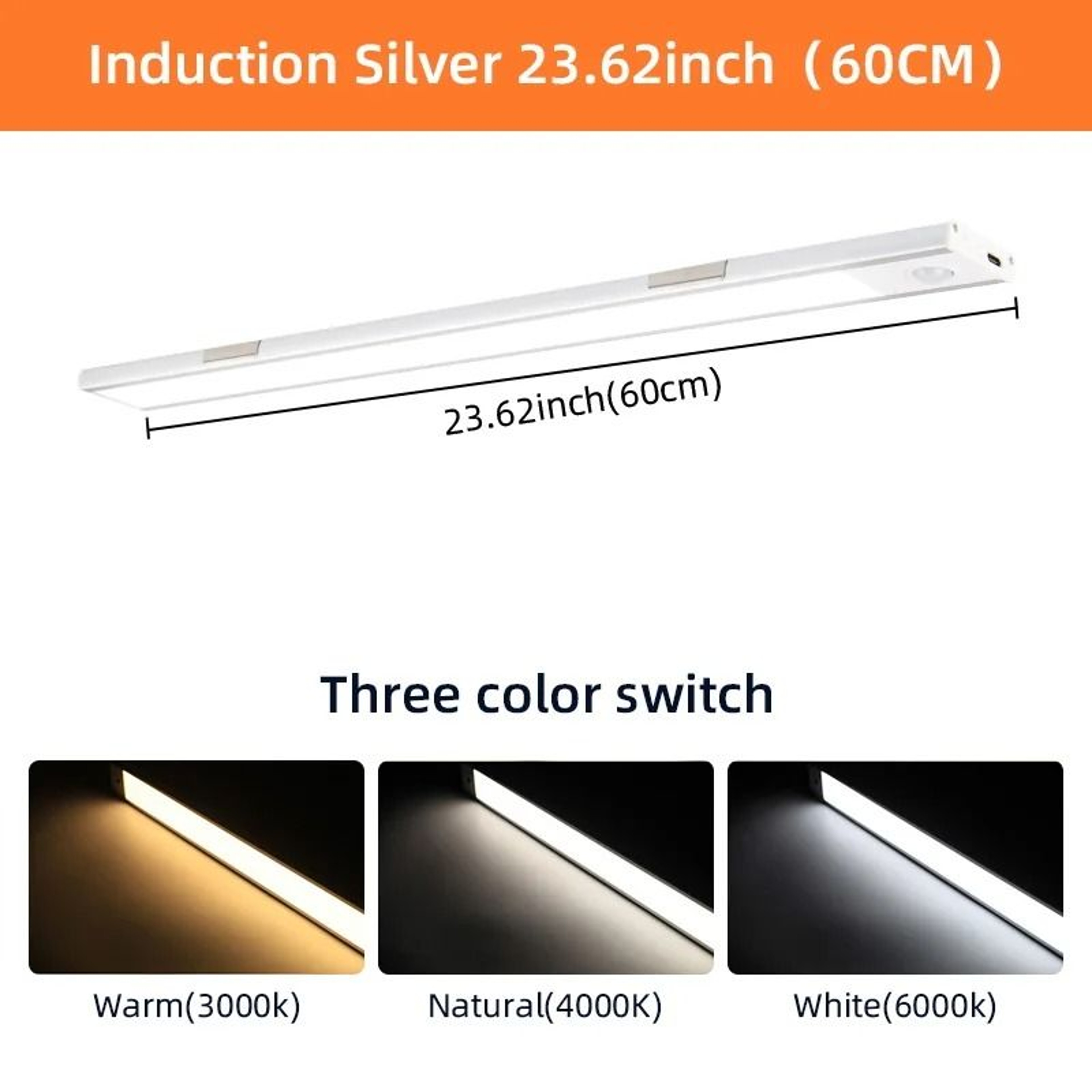 LED Motion Sensor Cabinet Lamp Wireless Dimmable USB Night Light Kitchen Wardrobe Closet 7