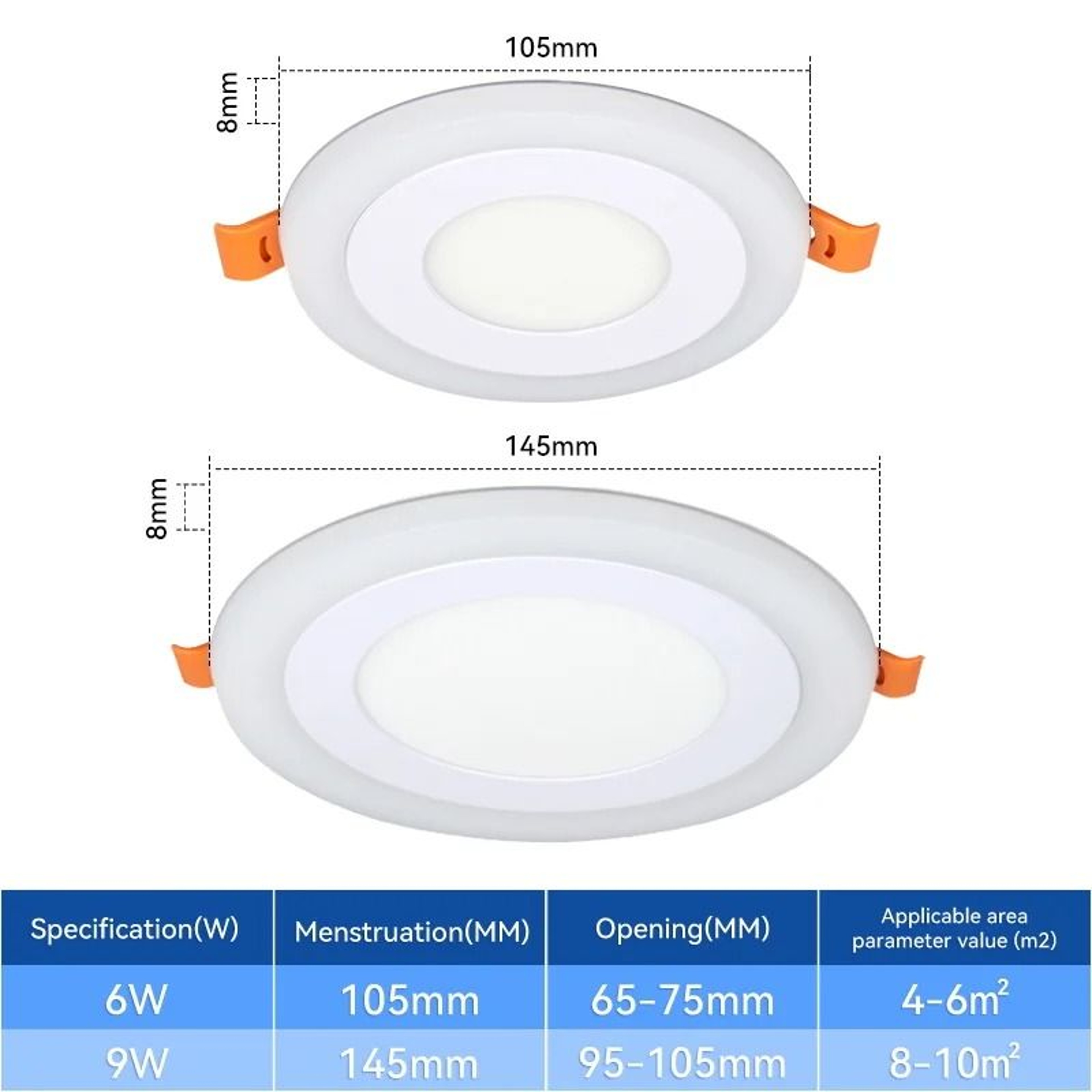 Modern Double Color LED Ceiling Panel Light Dual Mode Recessed Downlight Spotlight 4