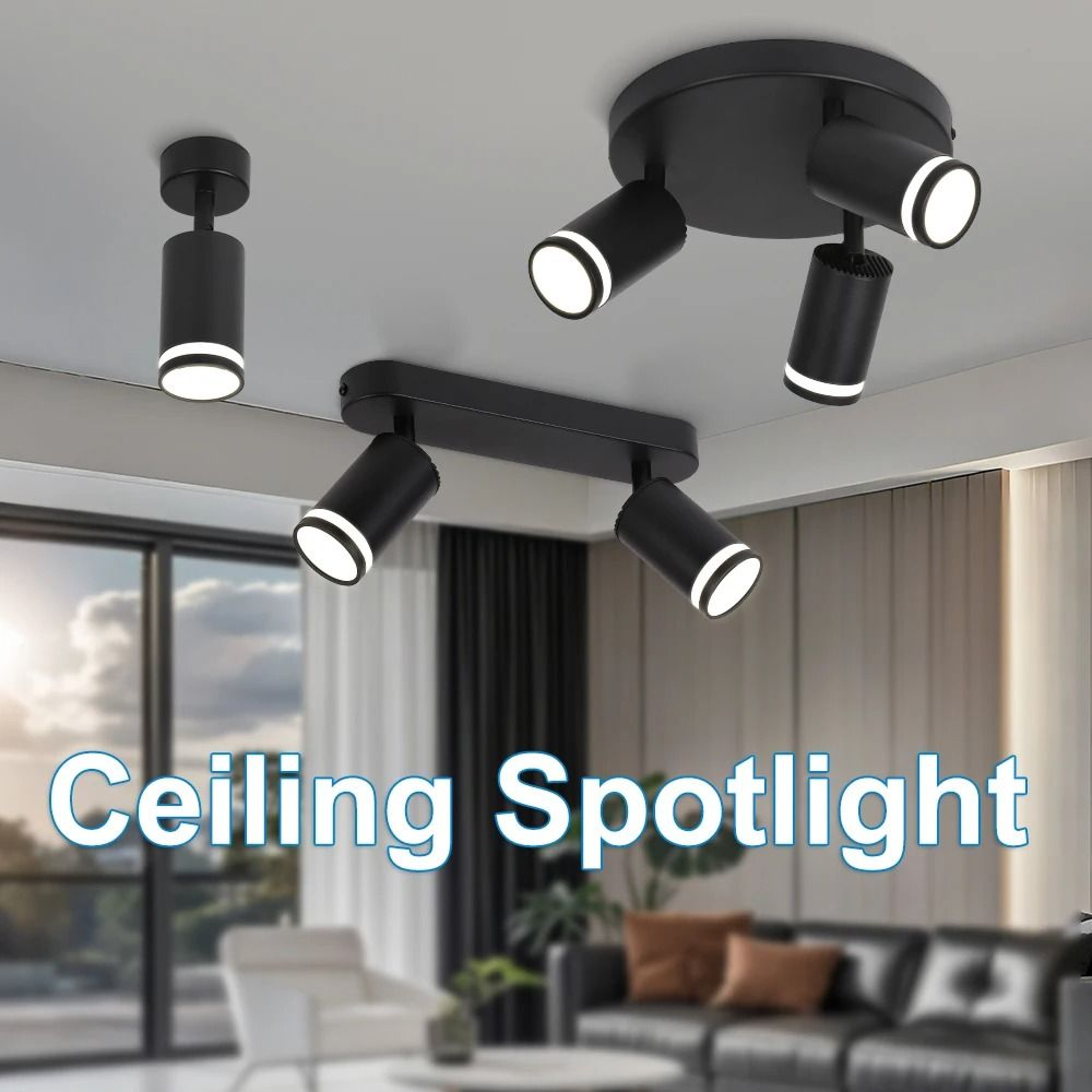 Modern Ceiling Spotlight Bracket Replaceable Bulb Spot Lamp Surface Mount Living Room Kitchen 0