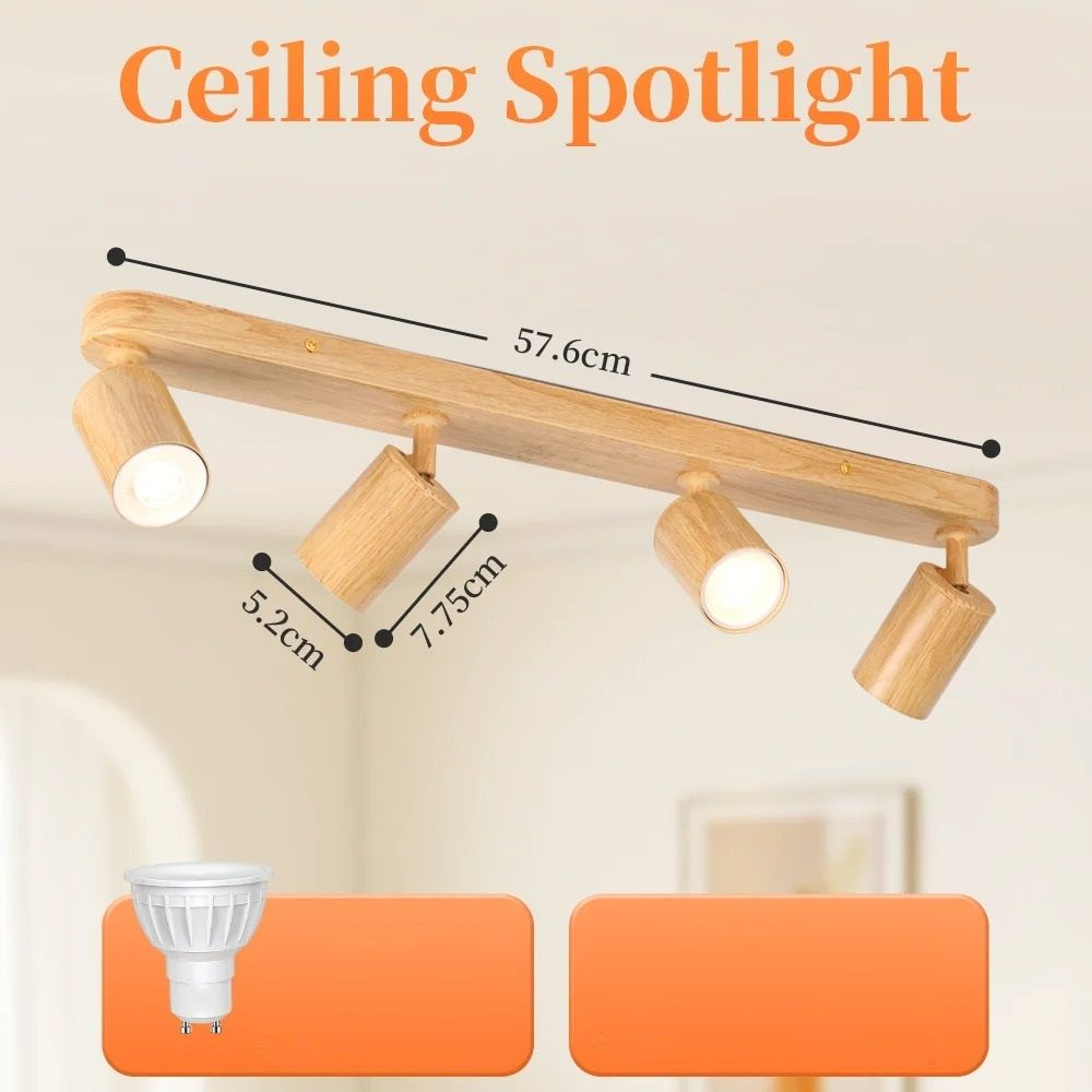 Modern LED Ceiling Spotlight Replaceable Bulb Spot Lamp Surface Mount Living Room Kitchen 8