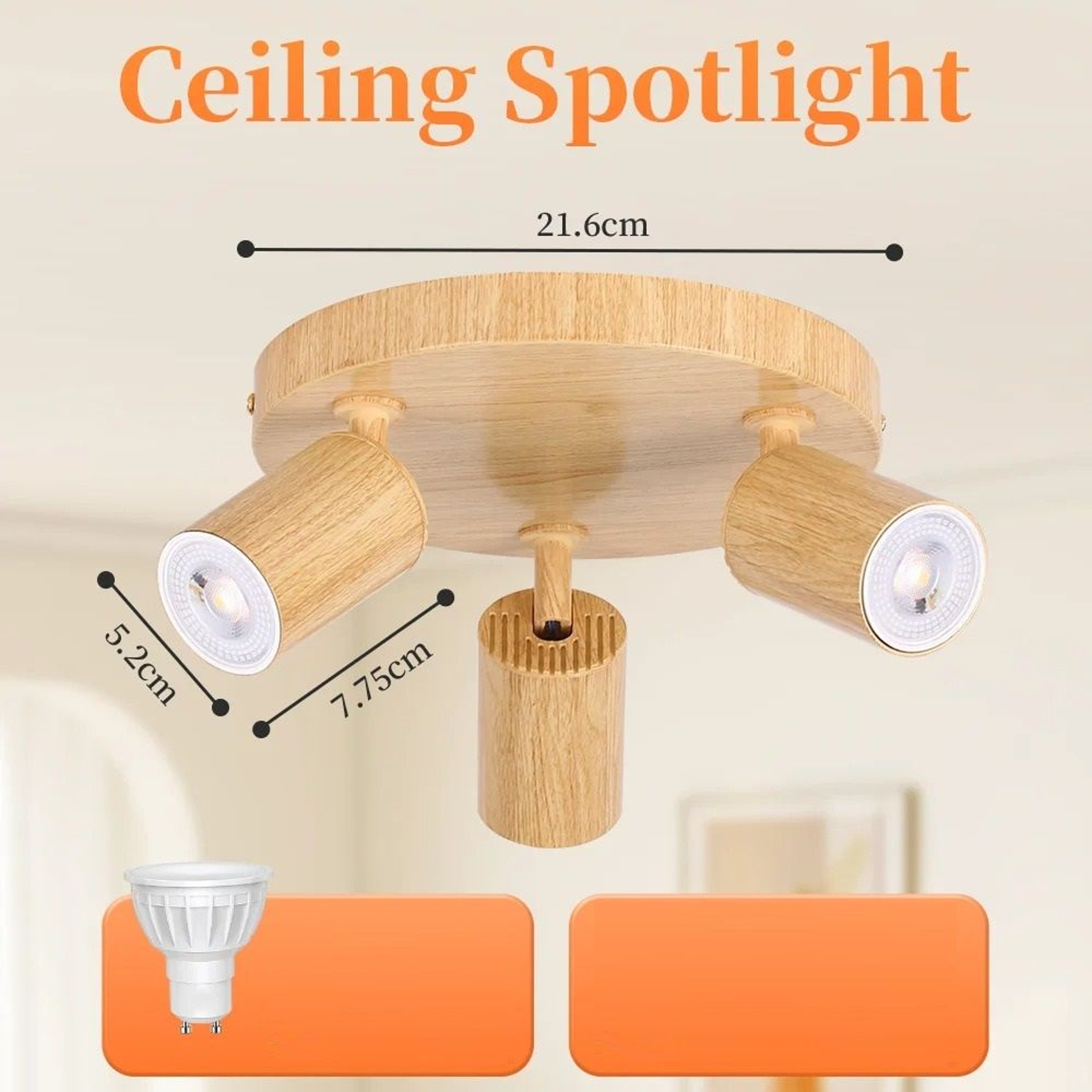 Modern LED Ceiling Spotlight Replaceable Bulb Spot Lamp Surface Mount Living Room Kitchen 9