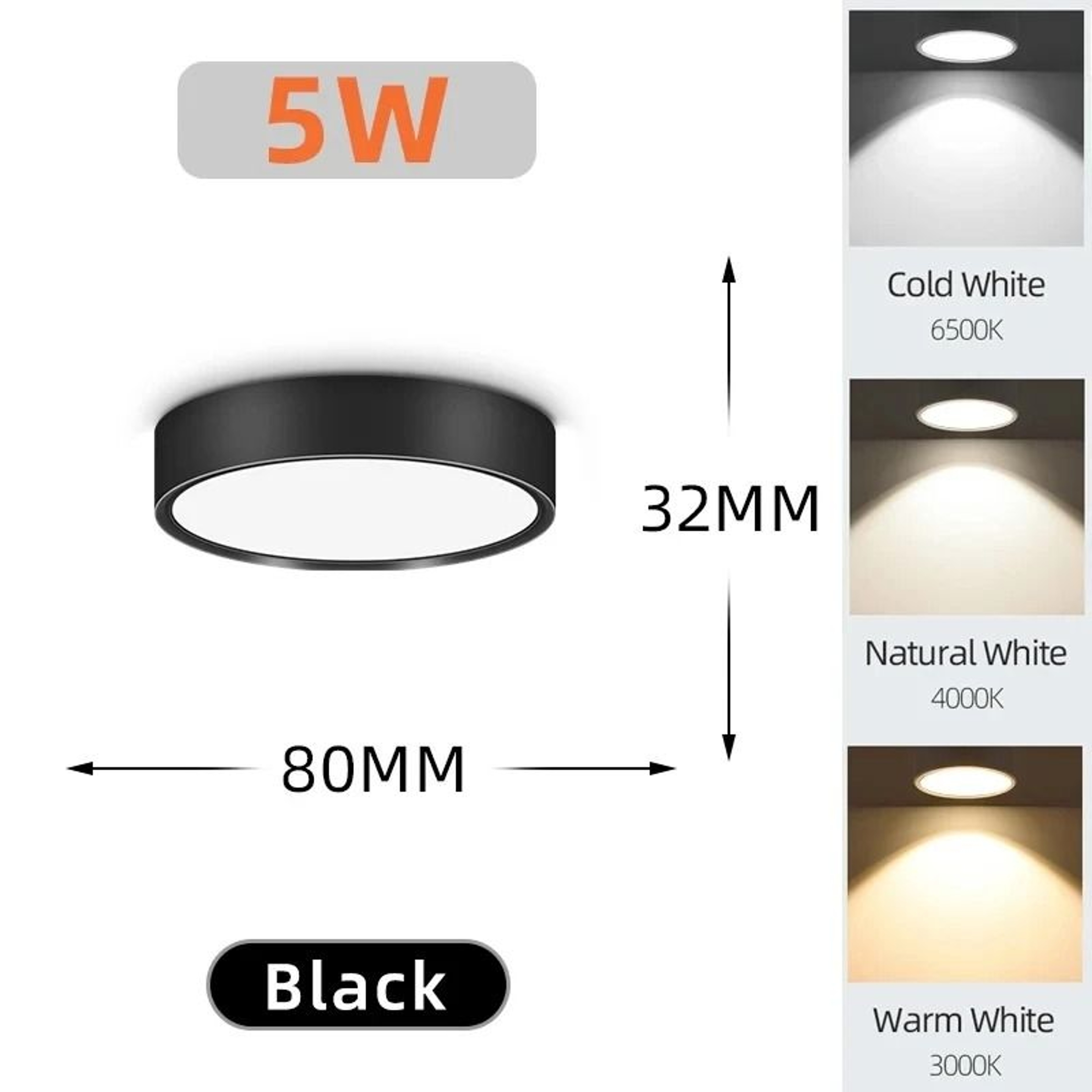 Modern LED Ceiling Spotlight 15W 25W Tricolor Surface Mount Downlight Kitchen Entrance Lamp 12