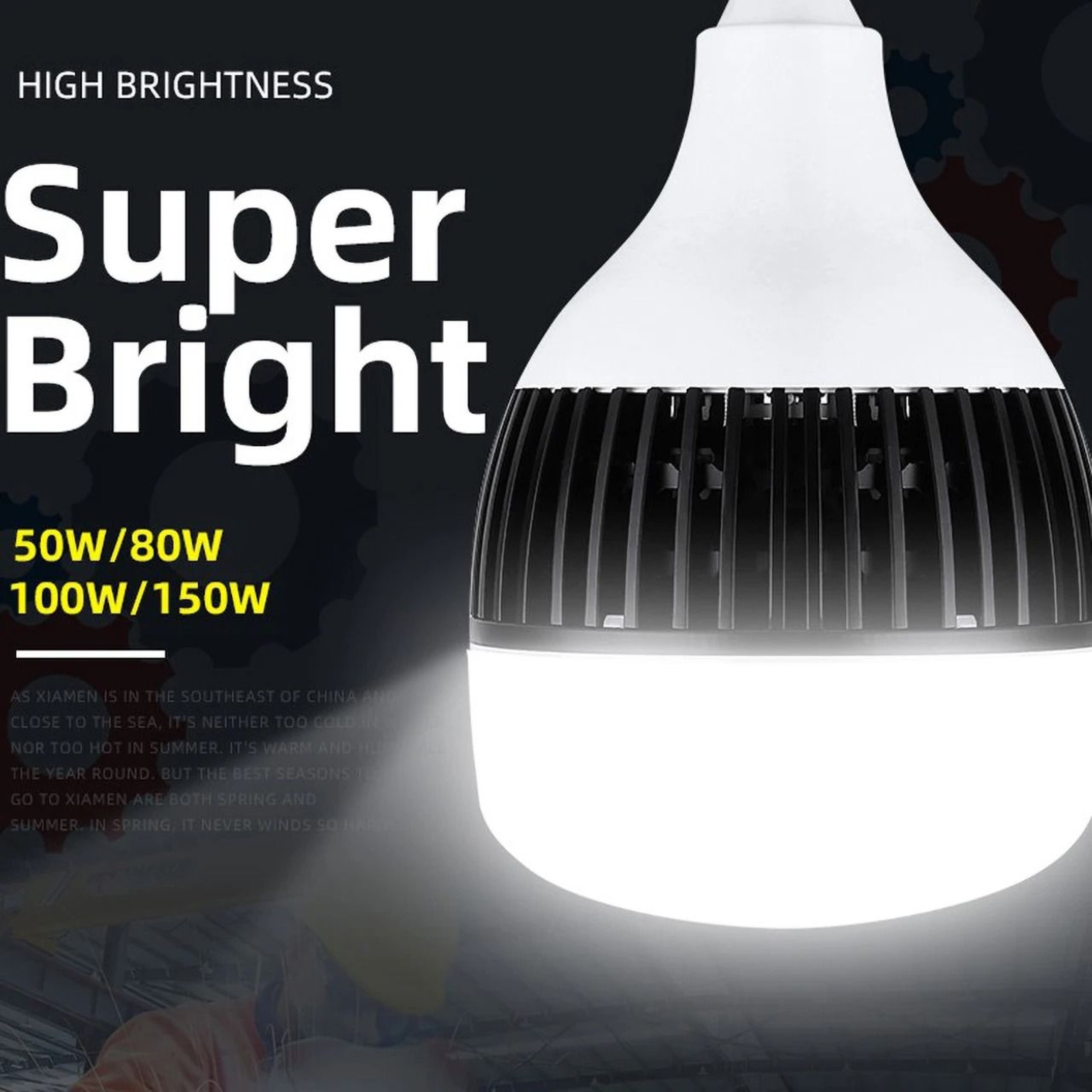 High Power LED Bulb Super Bright Indoor Flood Lamp Garage Warehouse Living Room 0