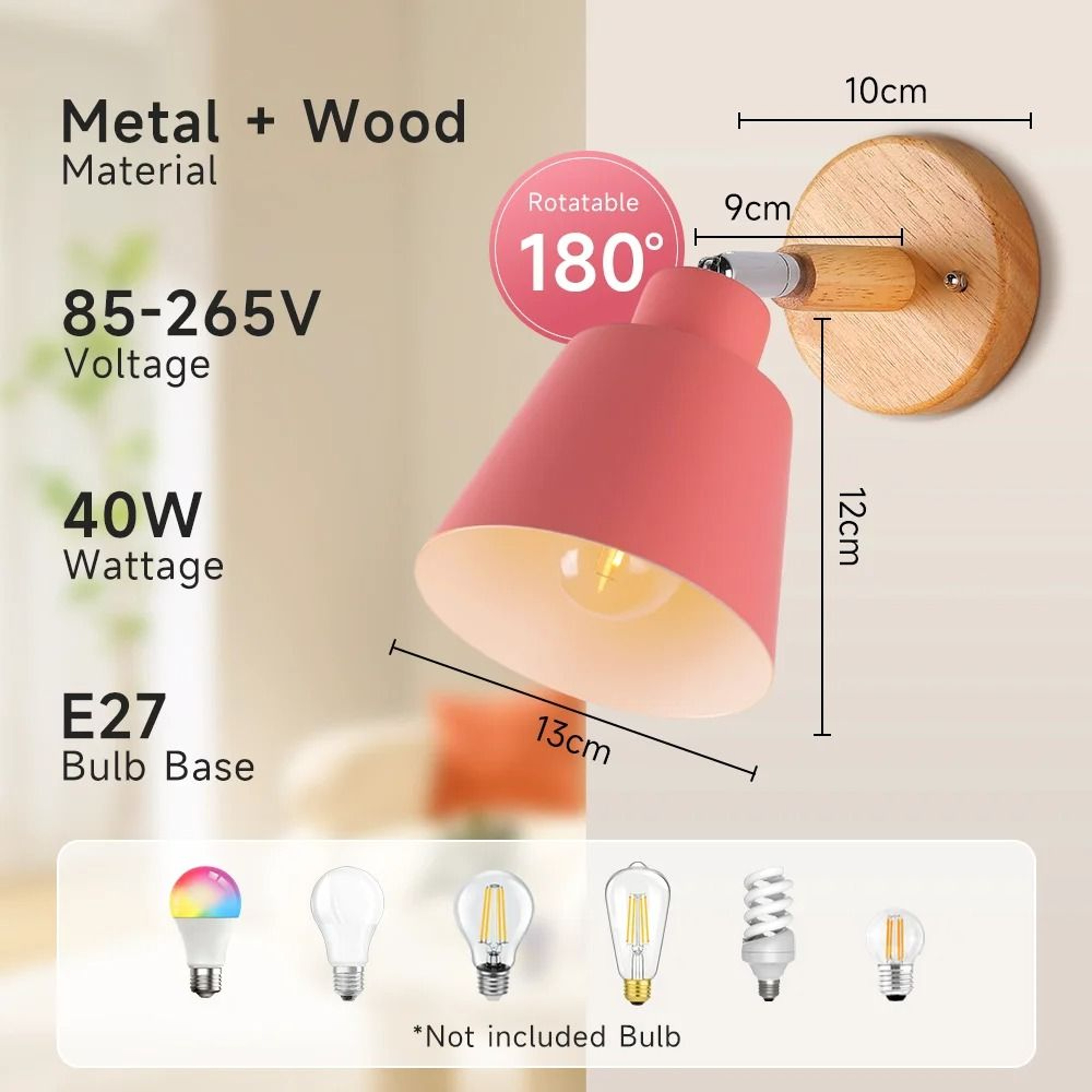 Modern LED Desk Table Lamp Replaceable Bulb Base Bedside Reading Light Bedroom Office Study 8