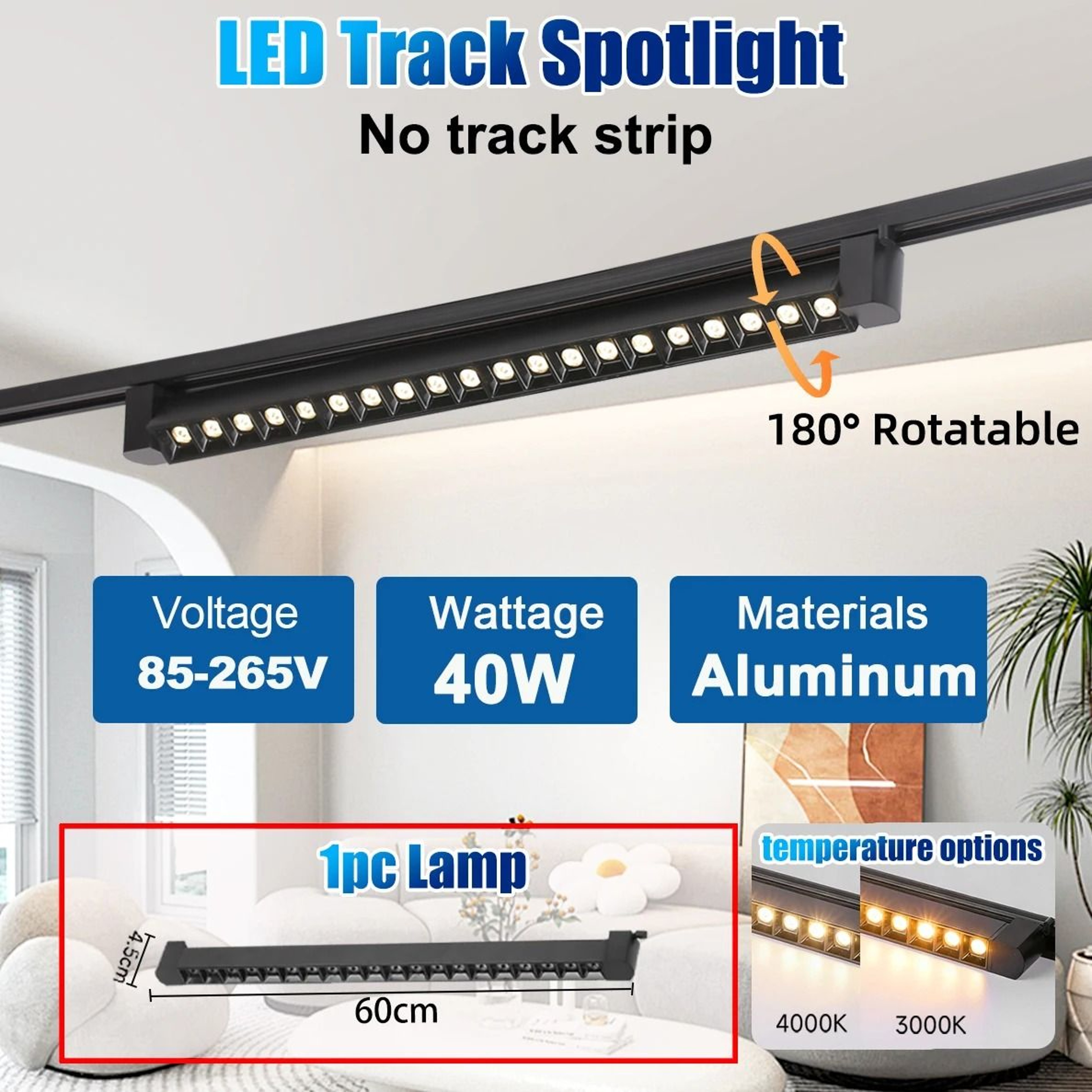 Adjustable Foldable LED Track Spotlight 85 To 265V Rail Lamp 10W 20W Ceiling Fixture Living Room Ga 9