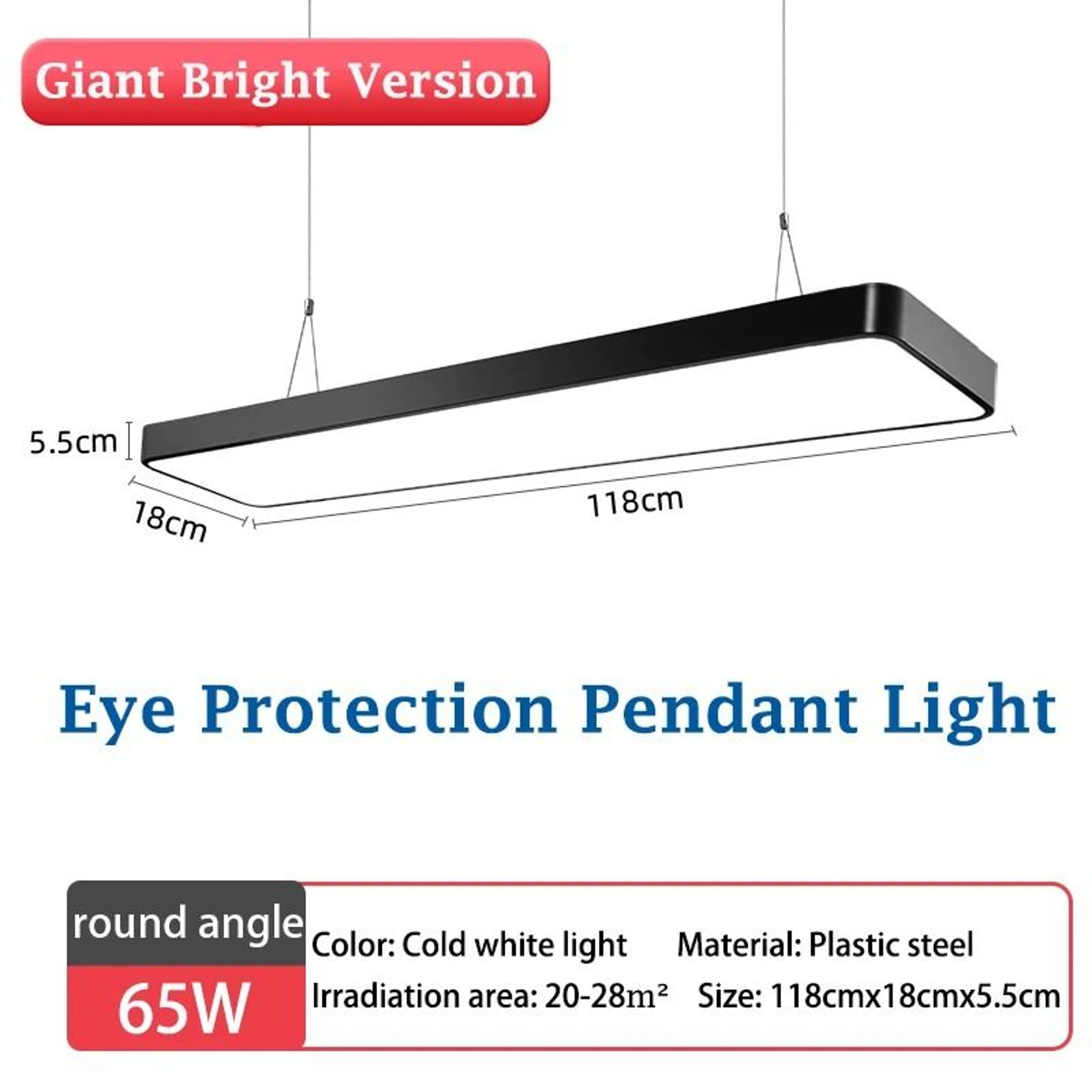 Linear LED Pendant Bar Chandelier 472 Inch 185 To 265V Hanging Ceiling Light Dining Room Office 19