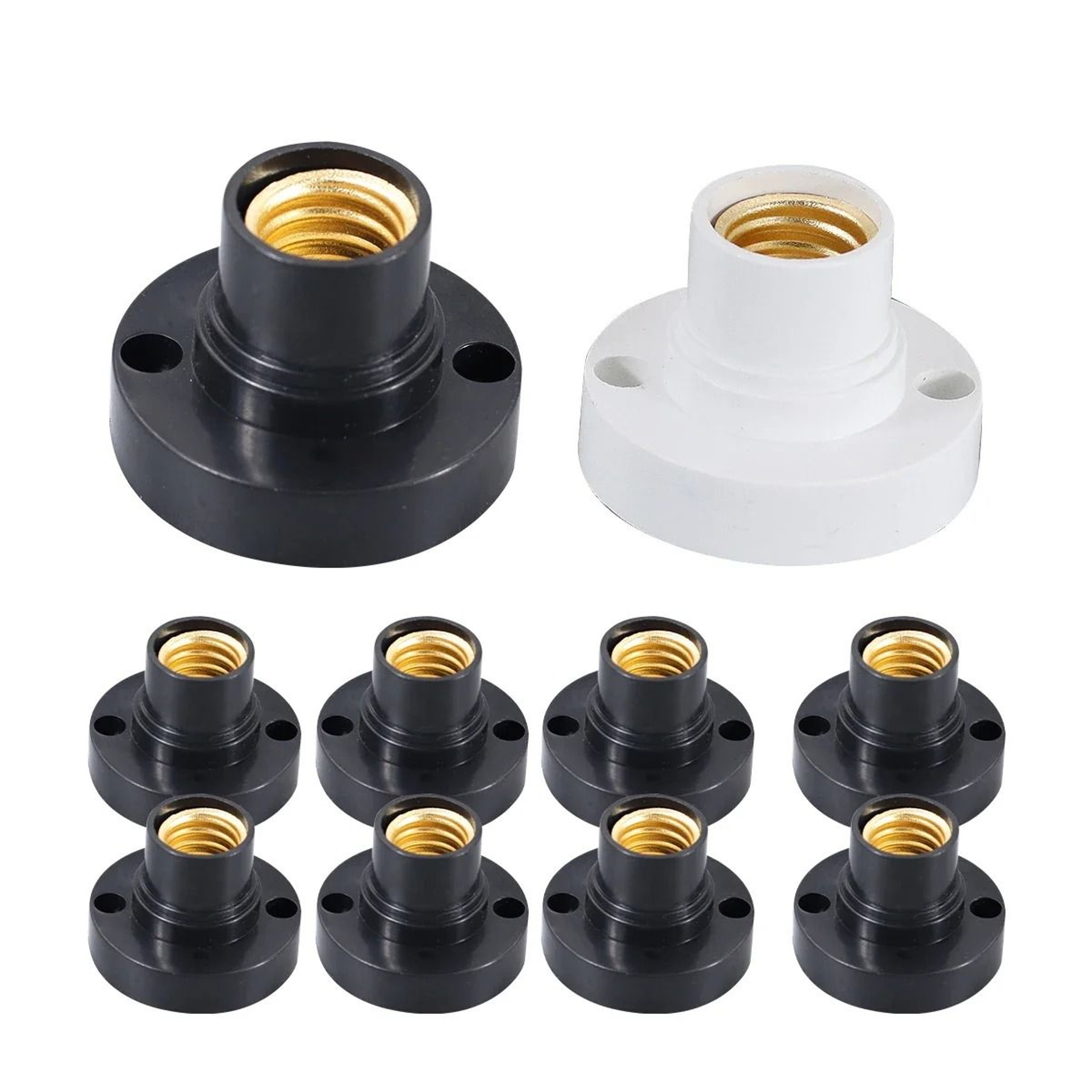 10 Pack Small Threaded Screw Light Bulb Socket Holder Base Wiring Adapter Lamp Replacement Set 4