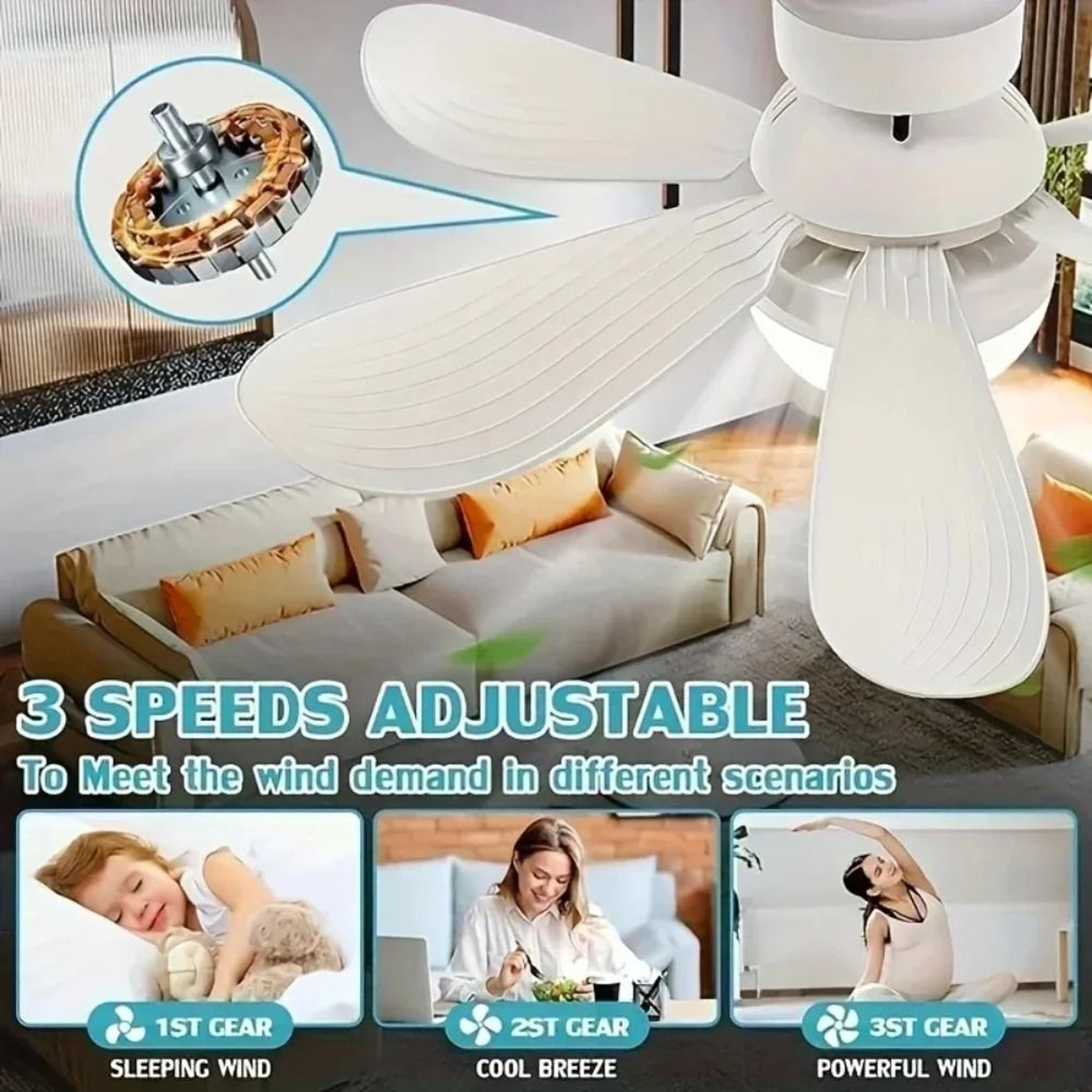 Dimmable LED Ceiling Fan Light With Remote Control Screw Base Hanging Fixture 30W 40W AC 85 To 265V 1