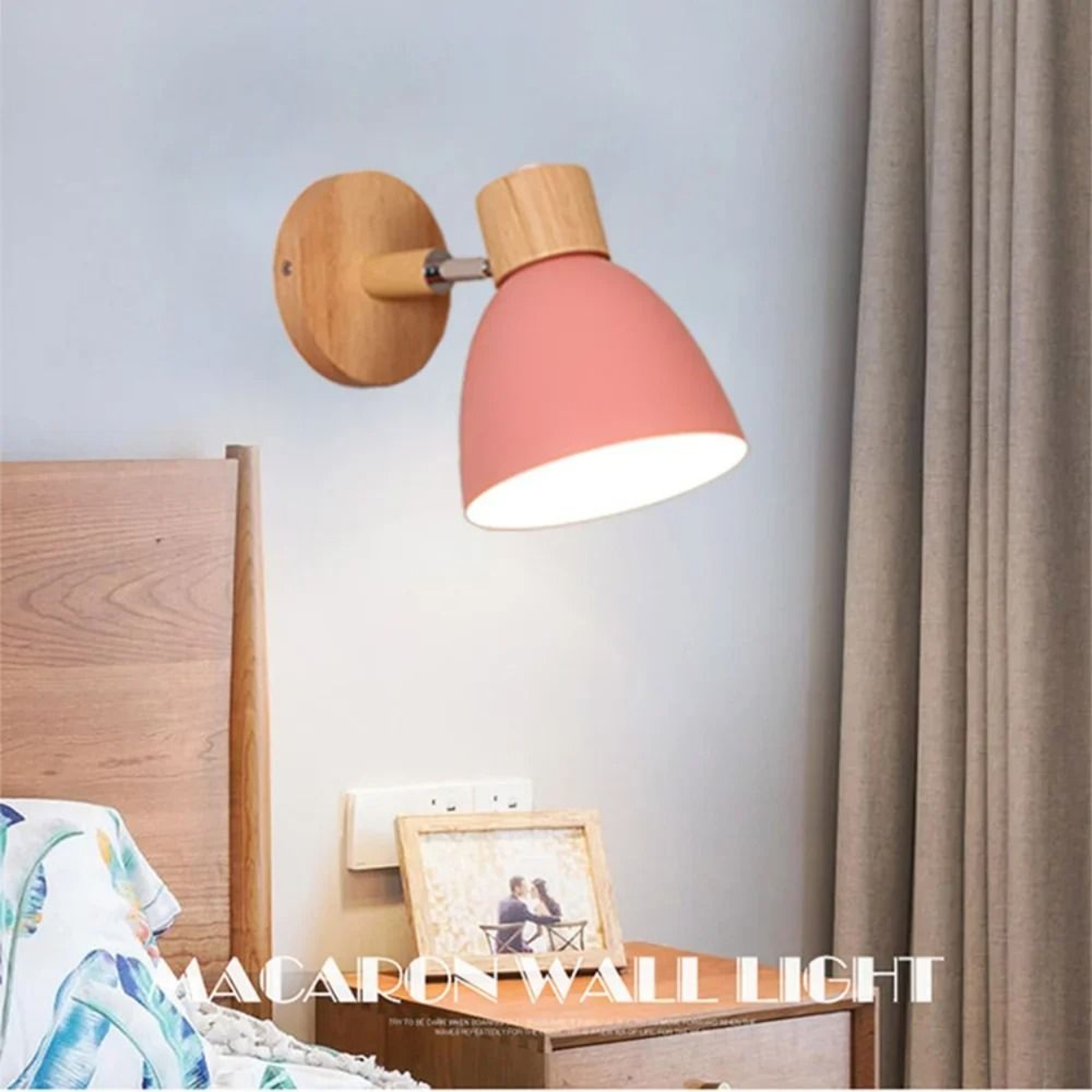 Minimalist Macaron Nordic Wall Sconce Adjustable Swivel Head Bedside Reading Light Fixture 1