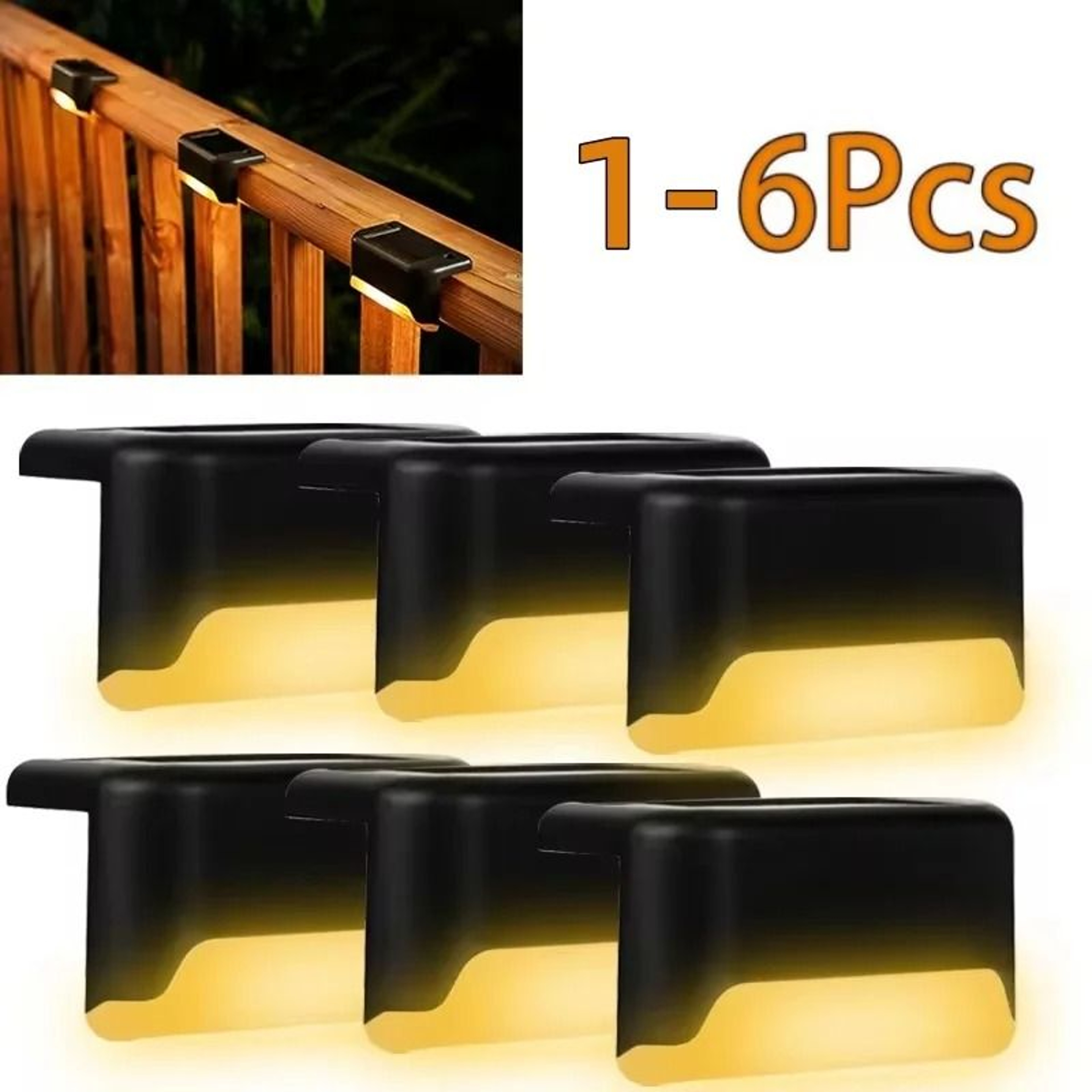 Solar Deck Lights Outdoor Waterproof LED Step Lights For Stairs Railing Fence Yard Patio Pathway 0