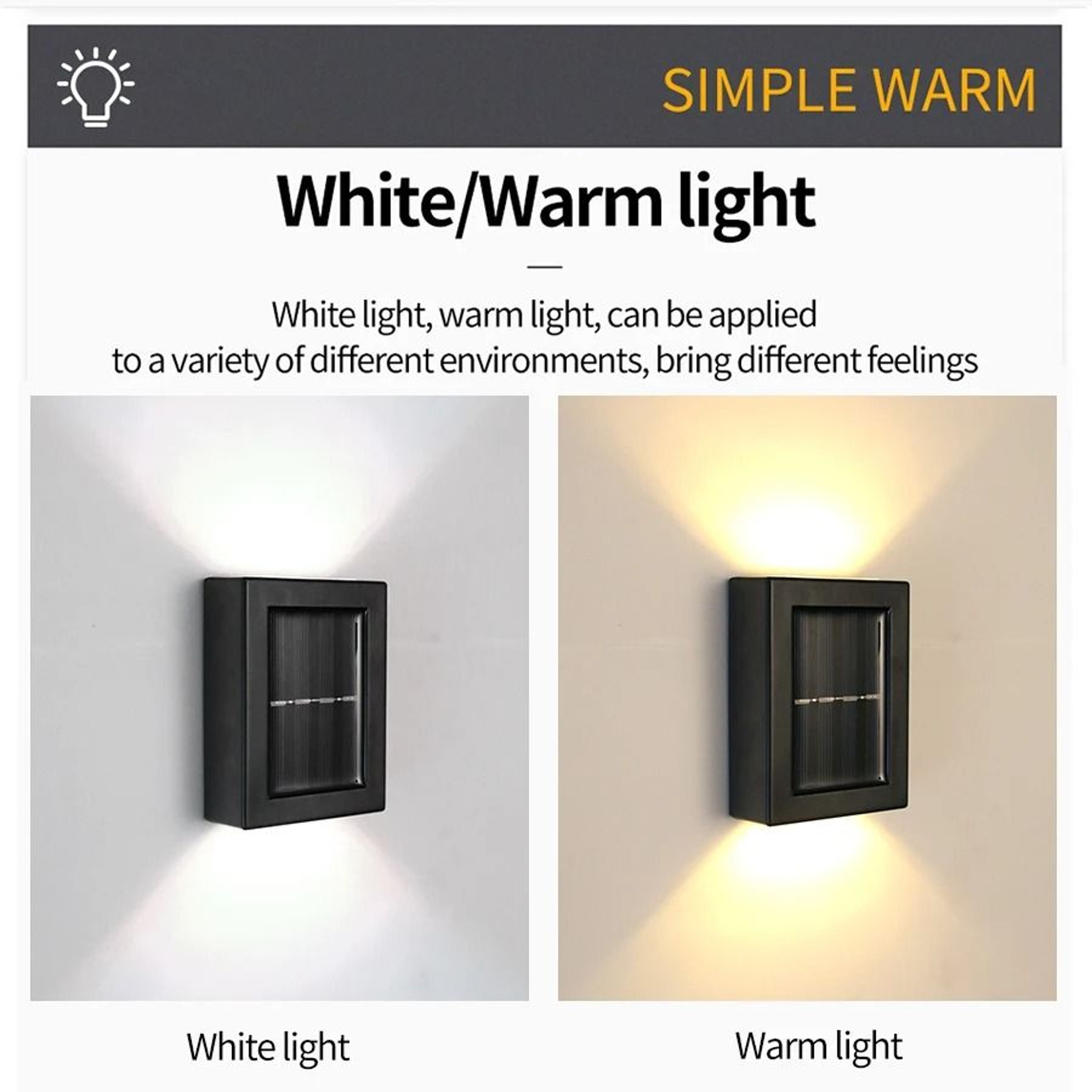 Solar Up And Down Wall Sconce Outdoor Waterproof LED Spot Light Sunlight Powered Garden Decor Lamp 4