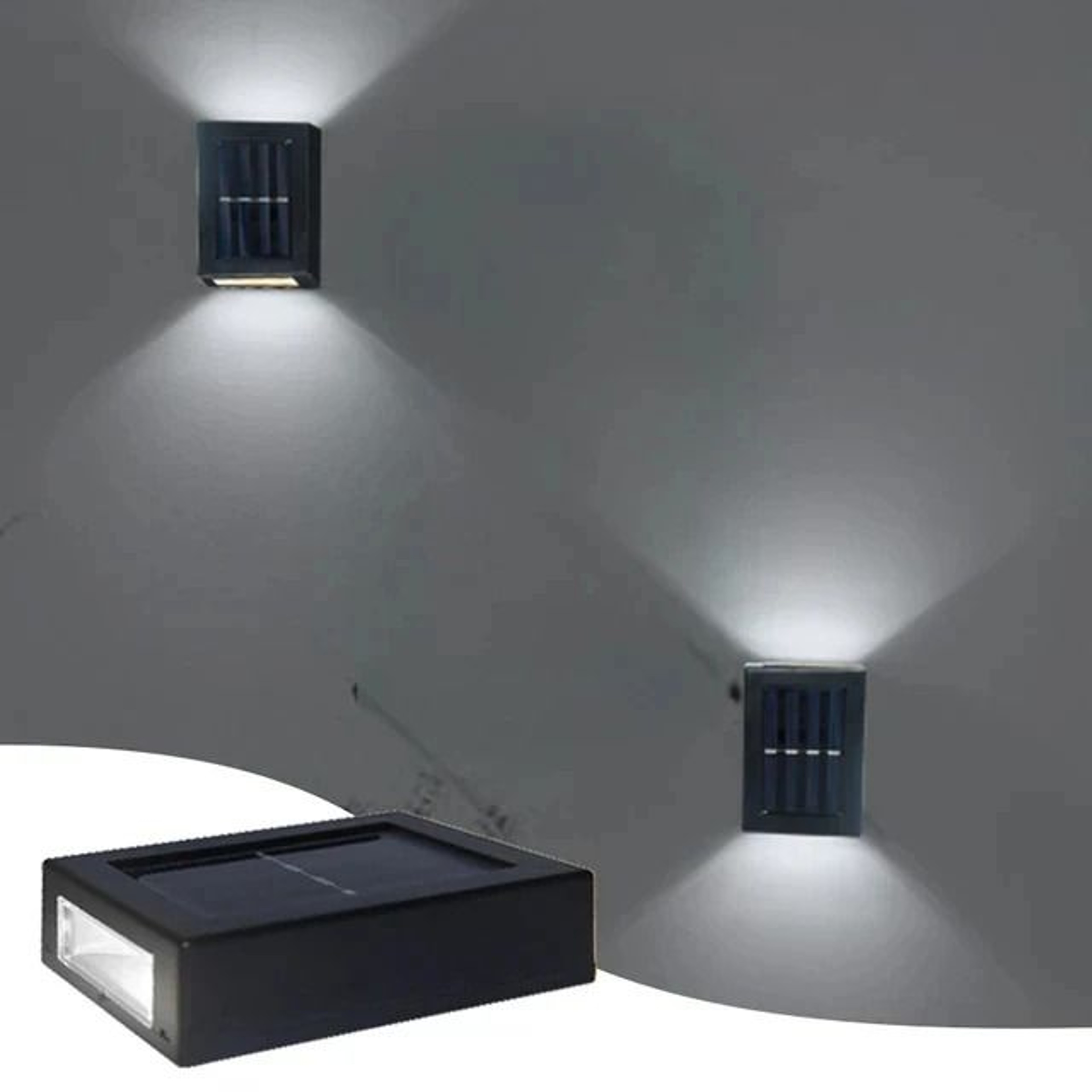 Solar Up And Down Outdoor Wall Light Dual Beam Waterproof Spot Lamp Balcony Garden Porch Street Dec 7