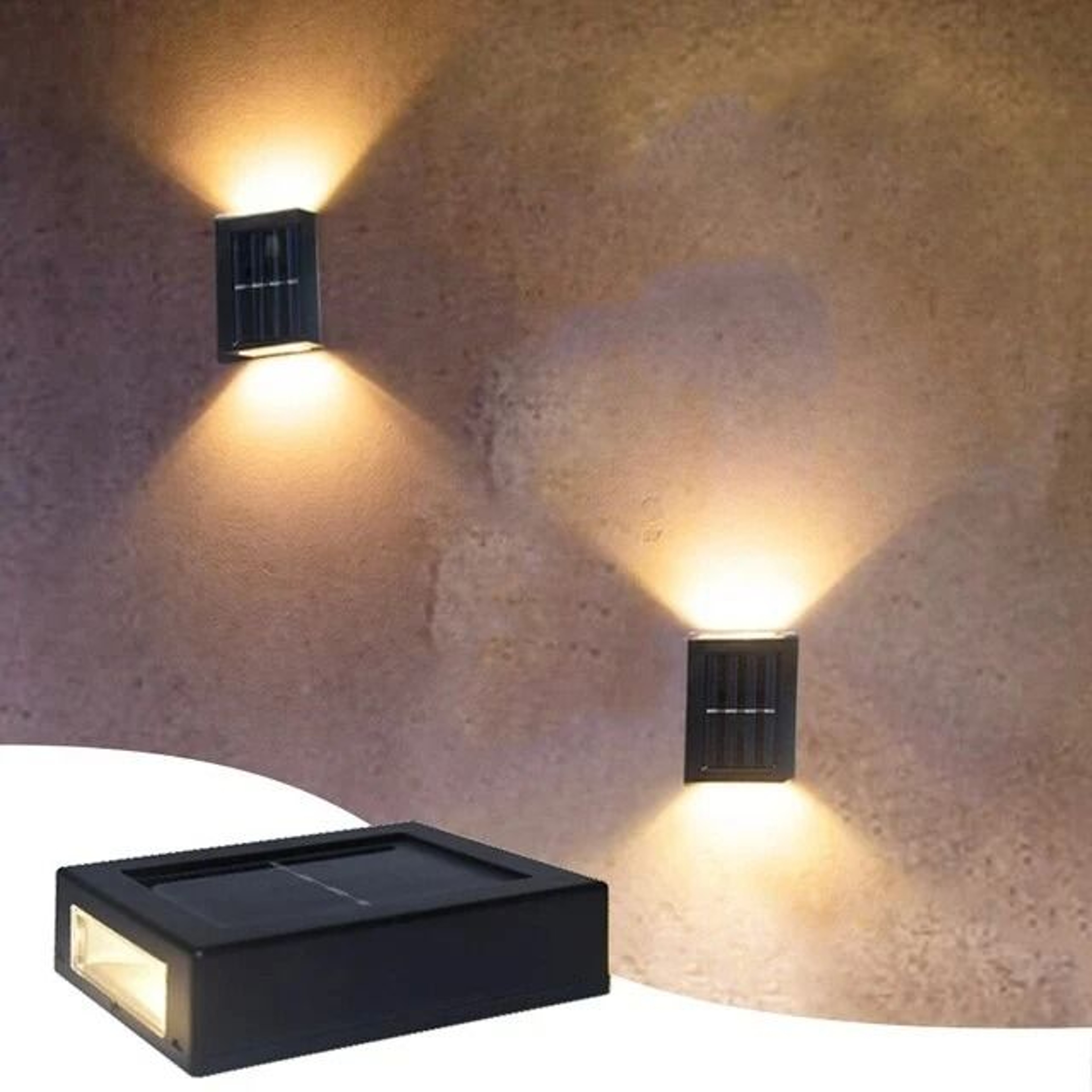 Solar Up And Down Outdoor Wall Light Dual Beam Waterproof Spot Lamp Balcony Garden Porch Street Dec 6